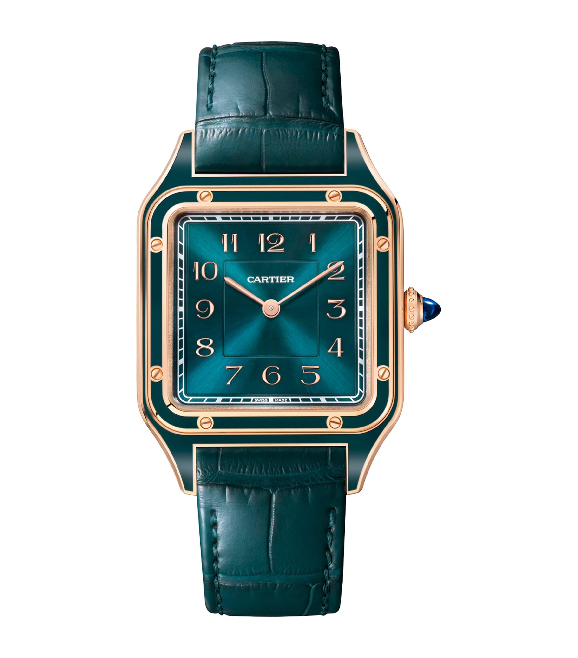Cartier Large And Sapphire Santos-Dumont Watch in Green Lyst UK