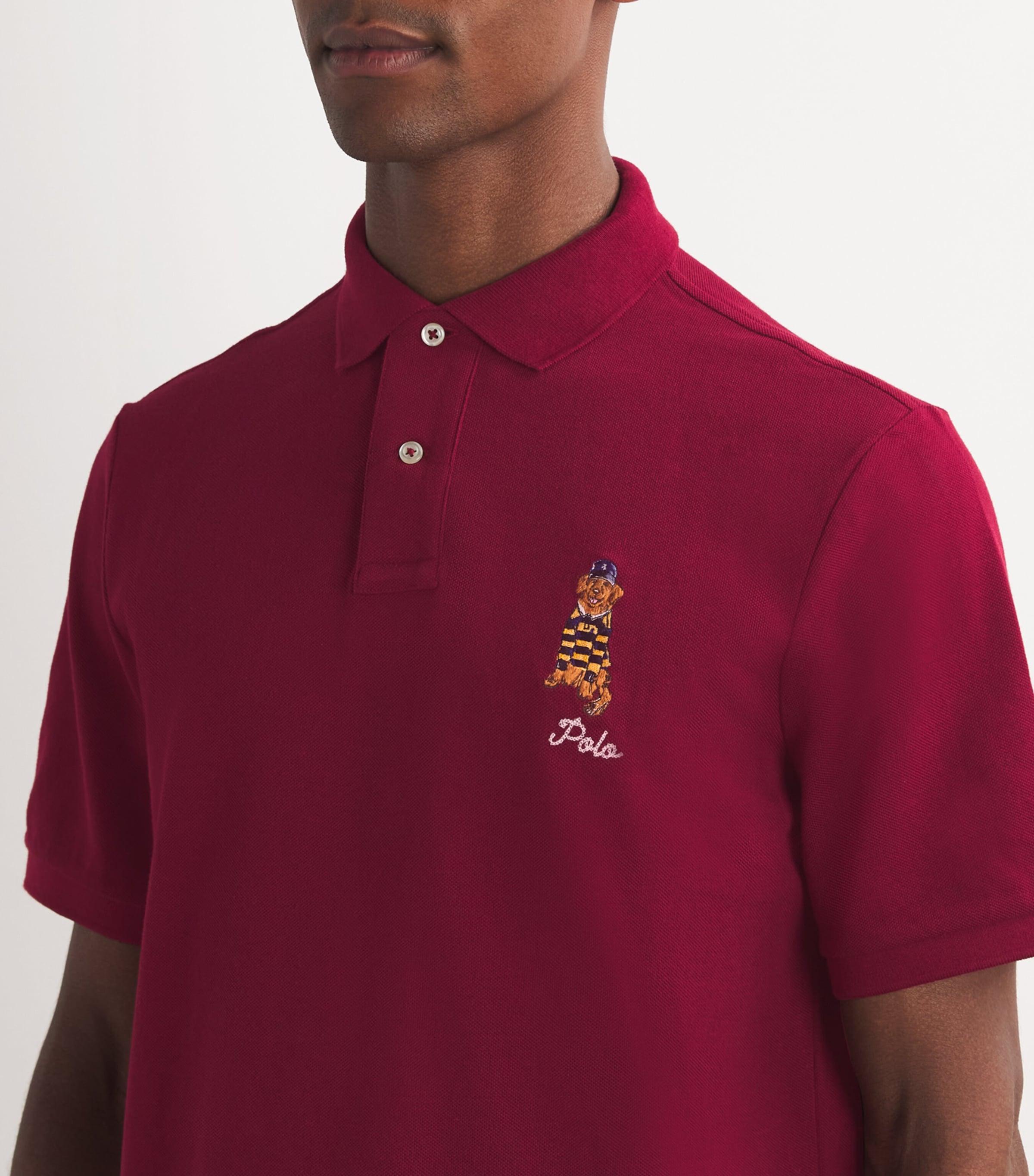 Polo Ralph Lauren Mesh Dog-Embroidered Polo Shirt for Men | Lyst UK