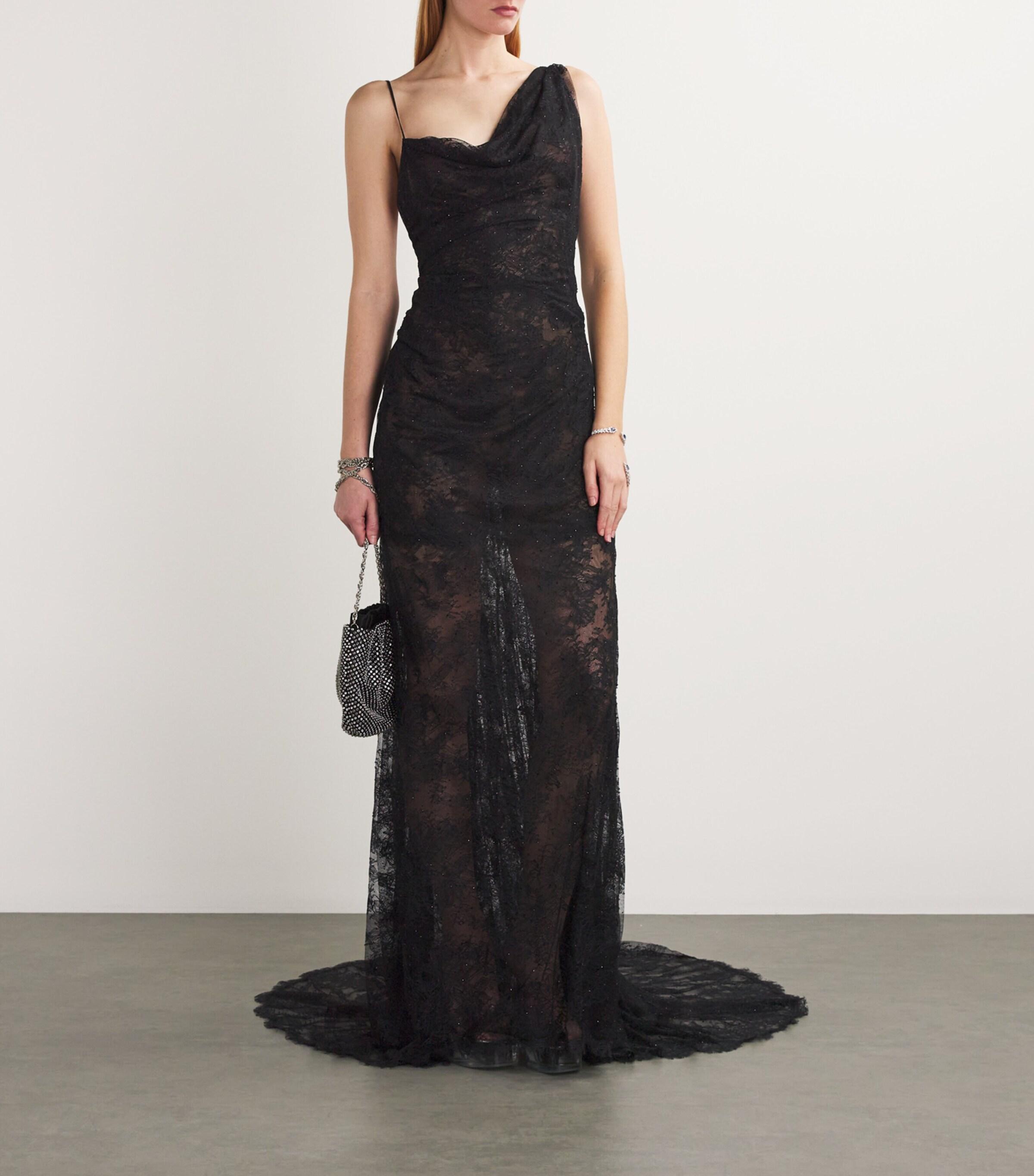 Vivienne Westwood Lace Embellished Minerva Gown in Black | Lyst