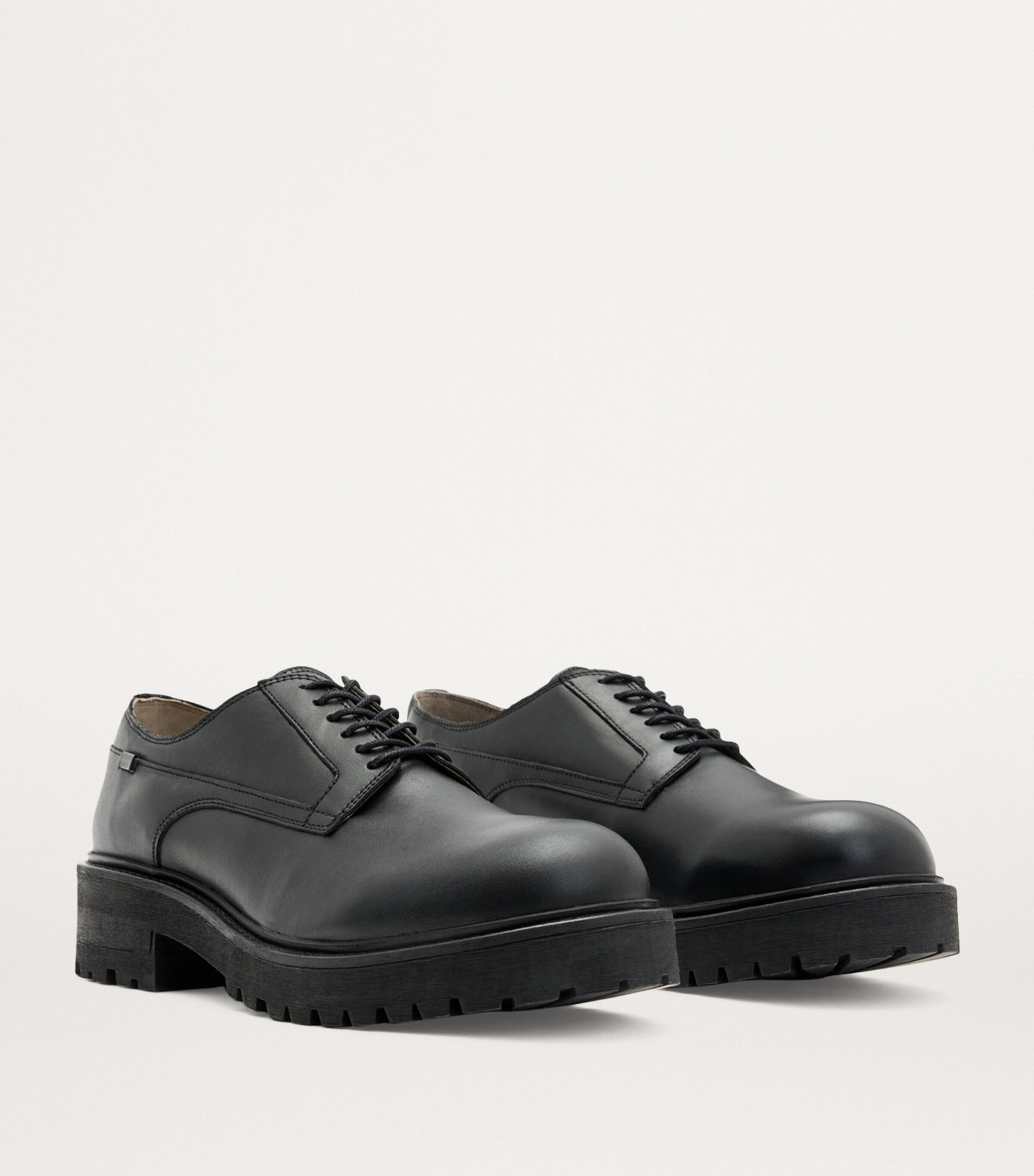 AllSaints Leather Hank Derby Shoes in Black for Men | Lyst