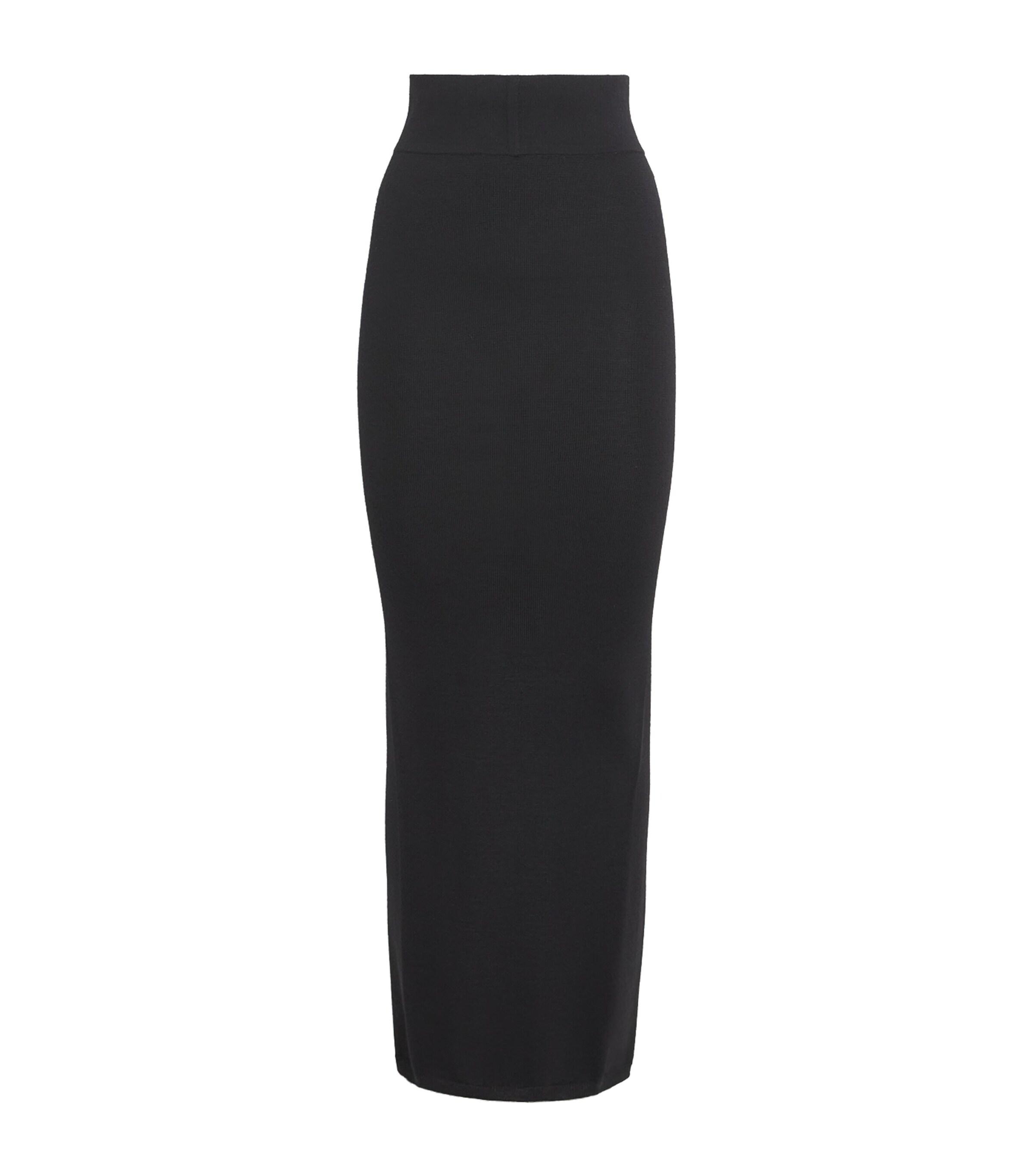Rick Owens Wool Pillar Maxi Skirt in Black | Lyst