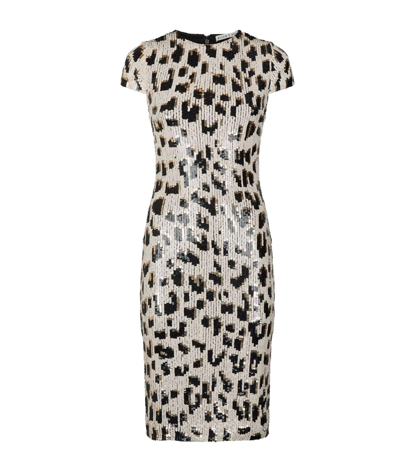 alice olivia leopard dress
