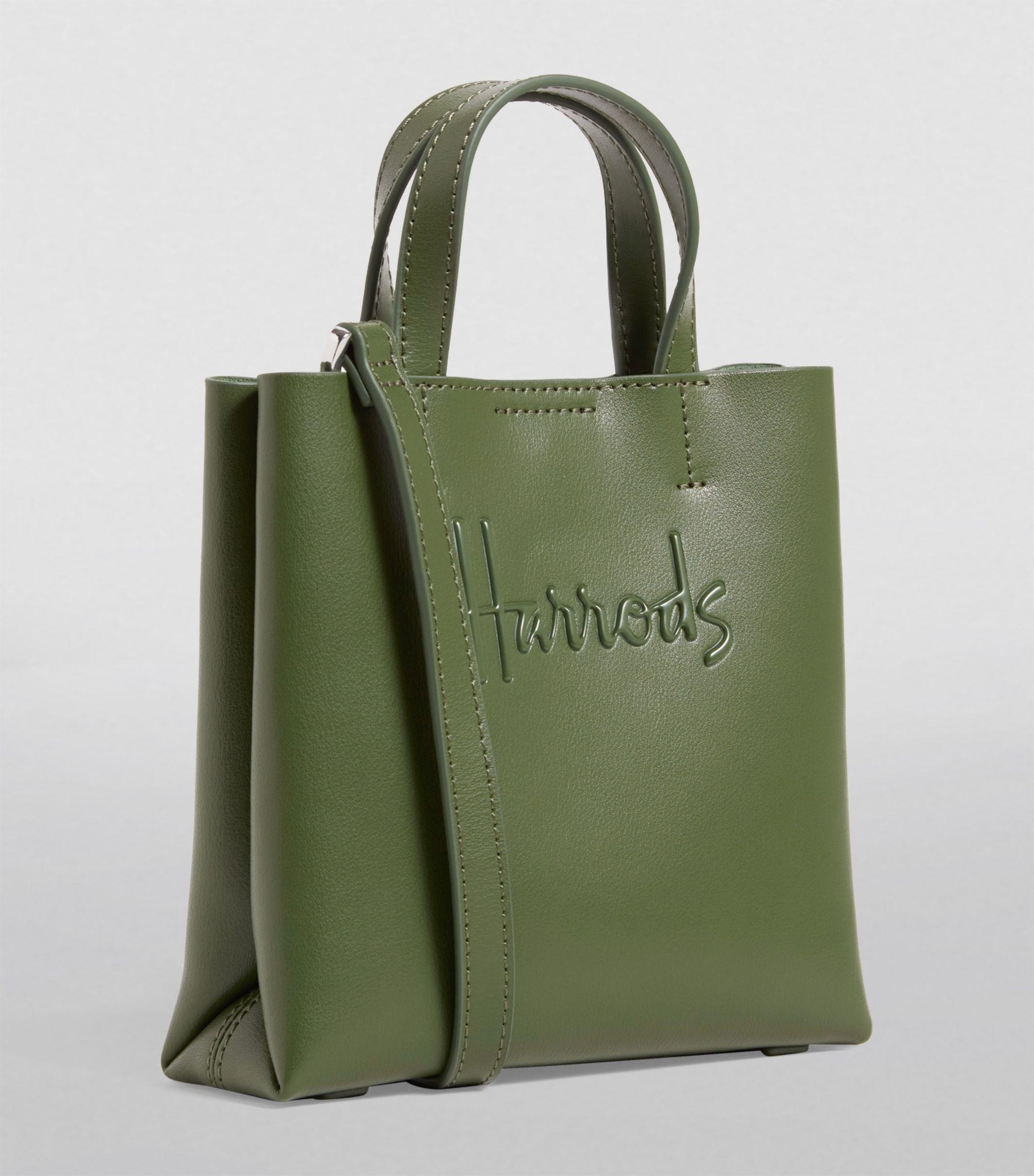 Harrods Medium Leather Kensington Tote Bag in Green Lyst UK
