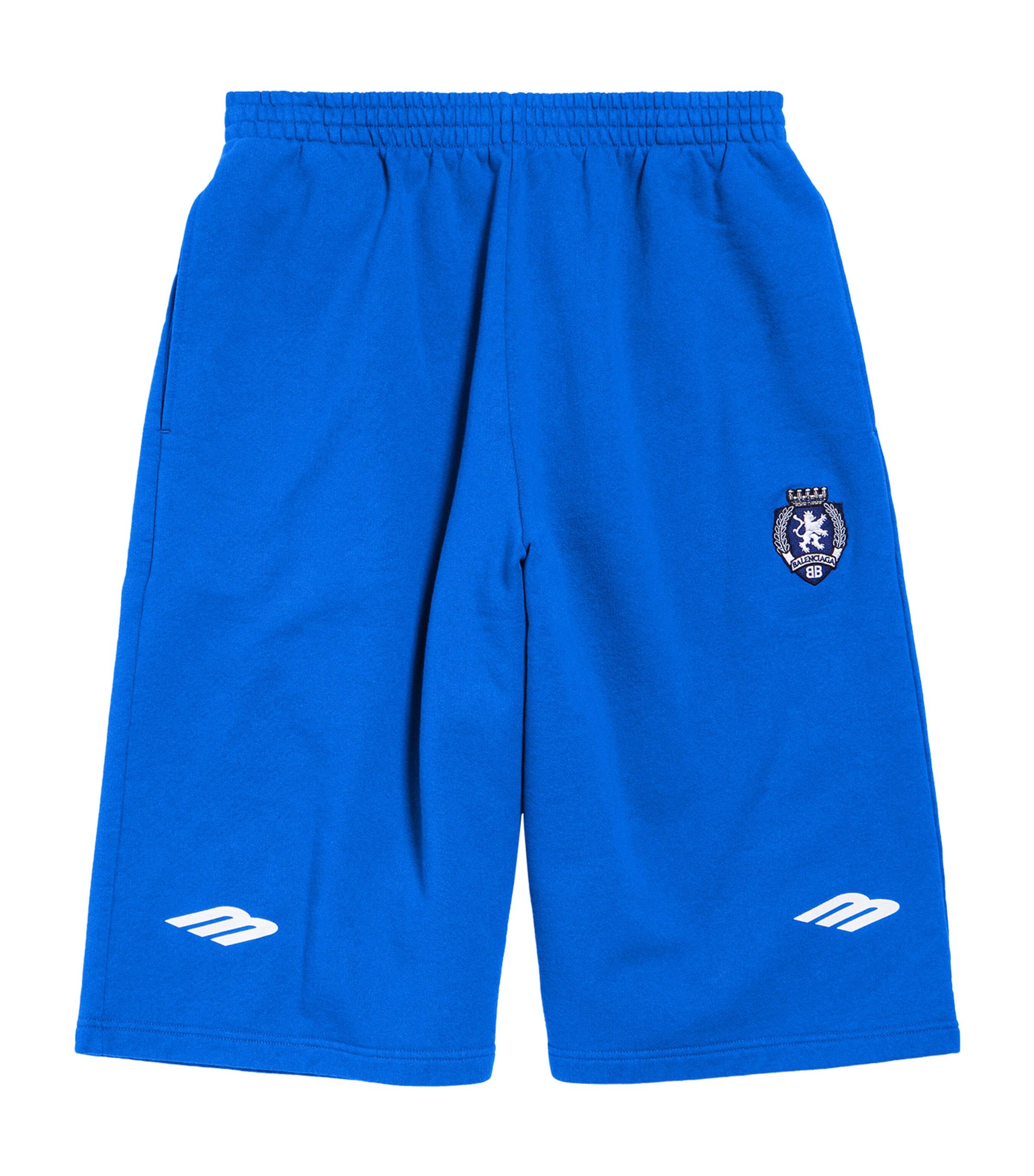 Balenciaga Cotton Oversized Shorts in Blue for Men | Lyst UK