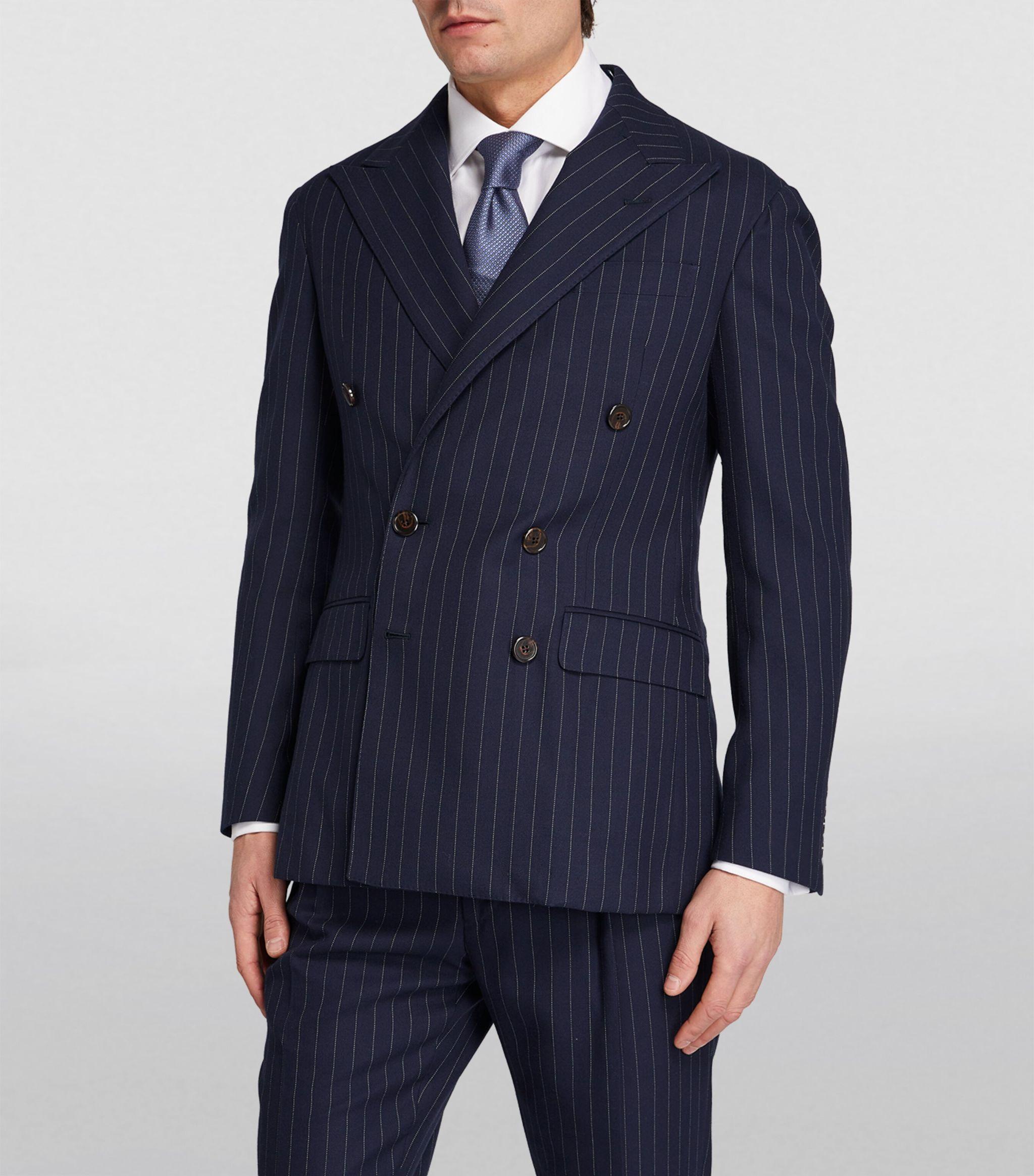 Polo Ralph Lauren Pinstripe 3-piece Suit in Blue for Men | Lyst
