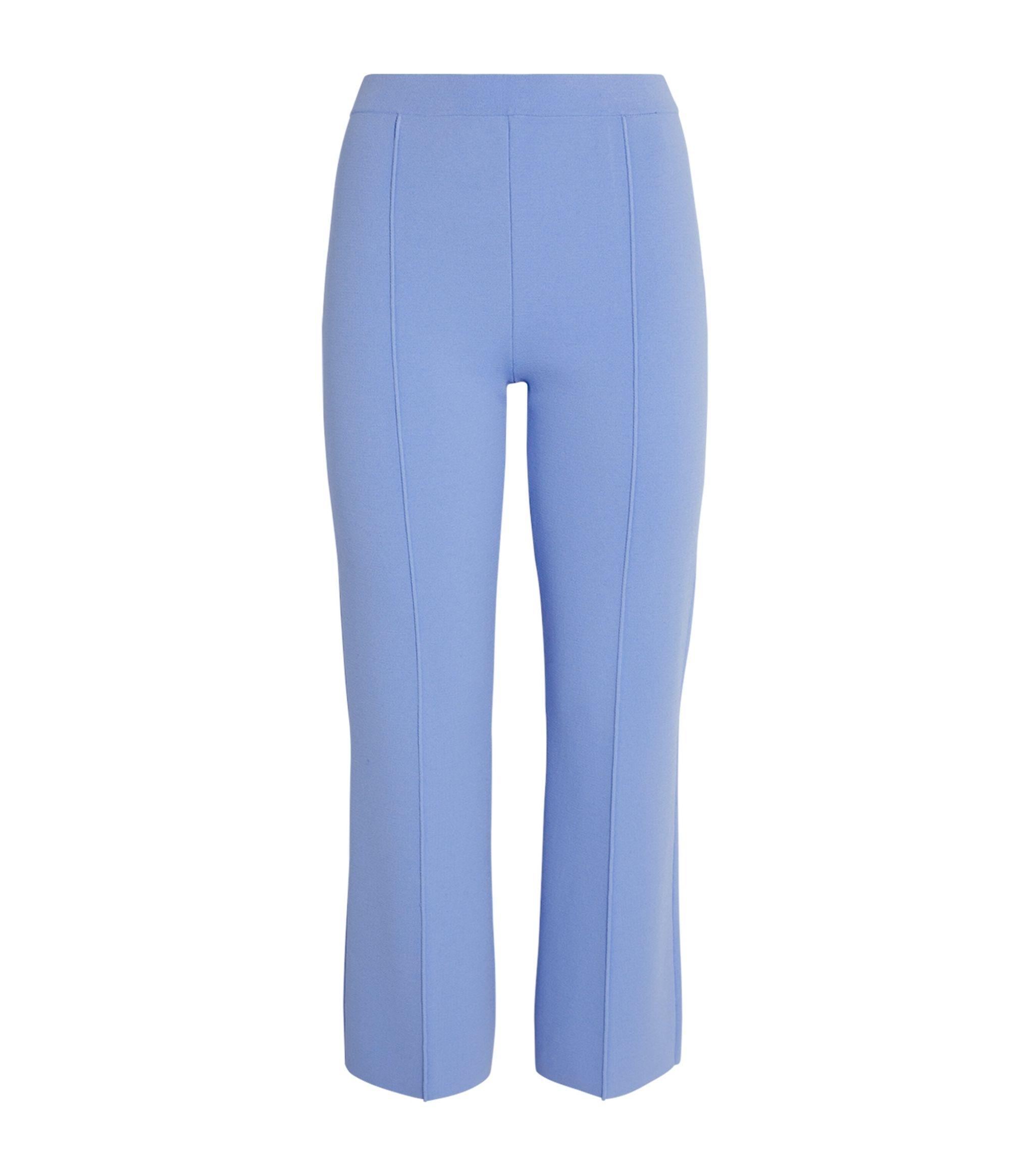 Theory Compact-knit Flared Trousers in Blue | Lyst