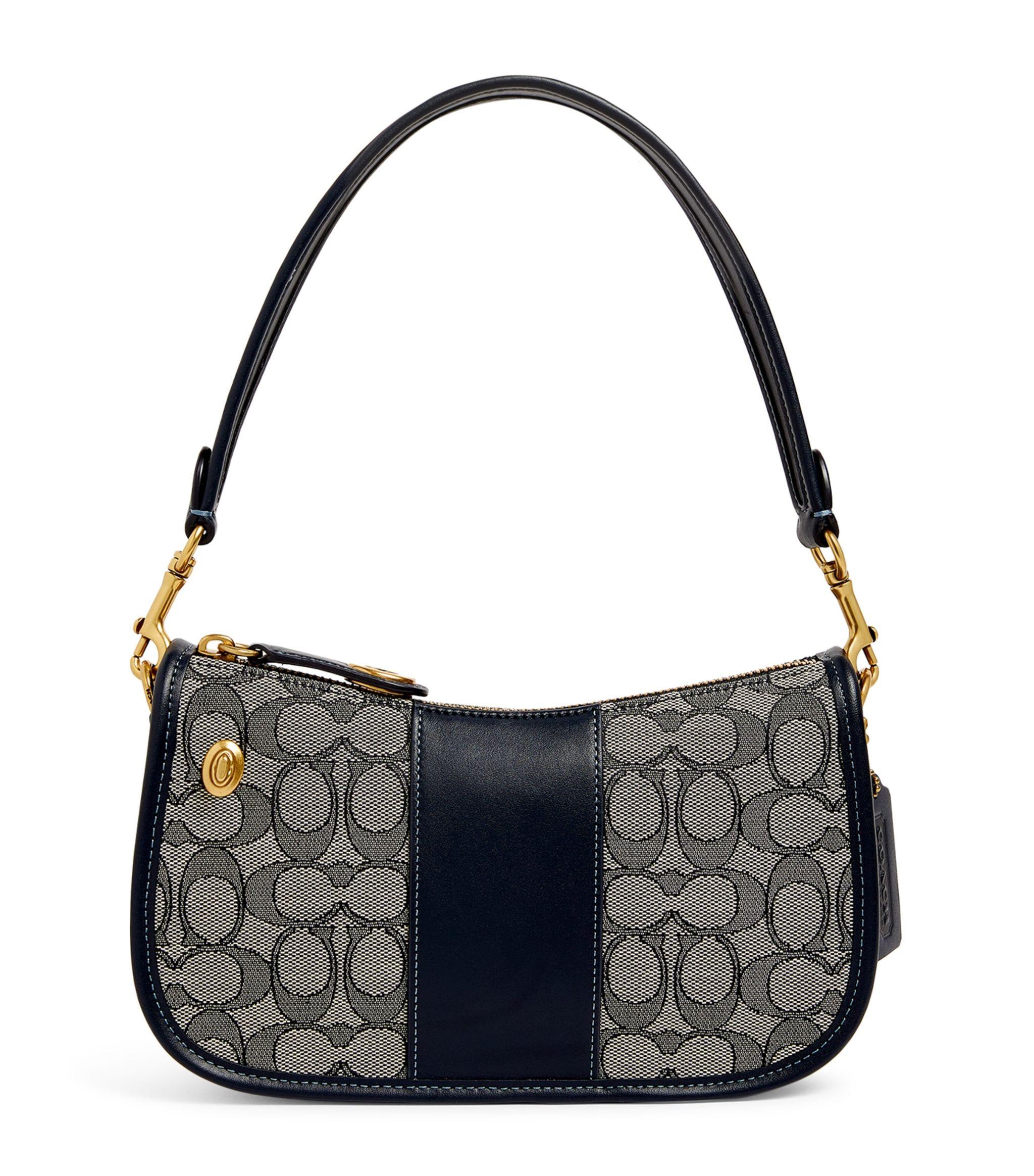 COACH Leather Signature Swinger Shoulder Bag in Blue Lyst