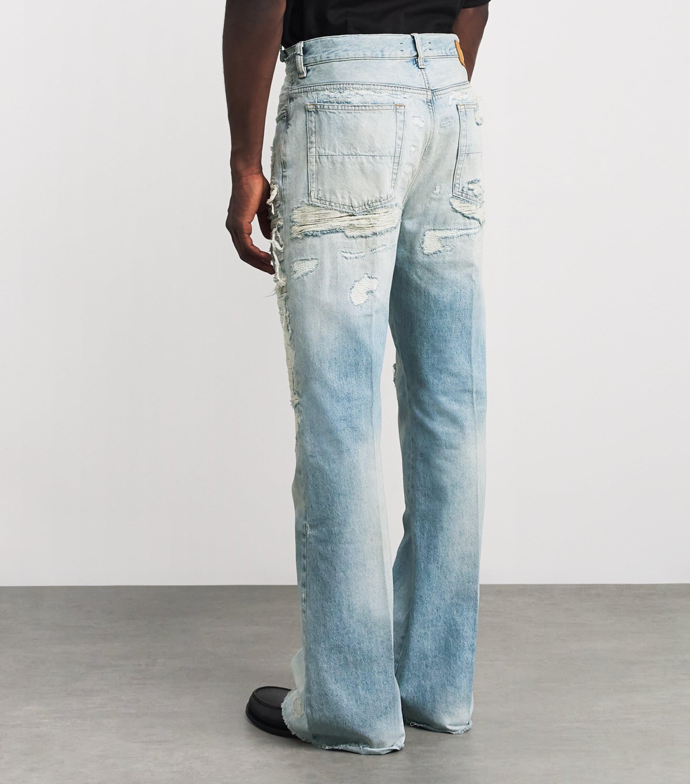 Amiri Repaired Bootcut Jeans in Blue for Men | Lyst