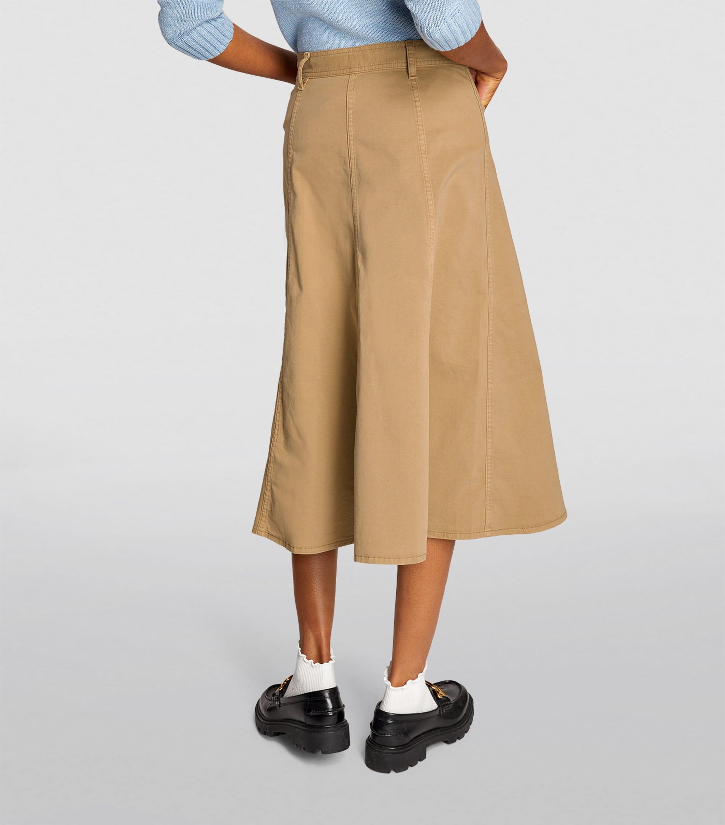 スカート Polo Ralph Lauren A-Line Button-Down Skirt With Subtle polo-ralph-lauren-Beige-A-Line