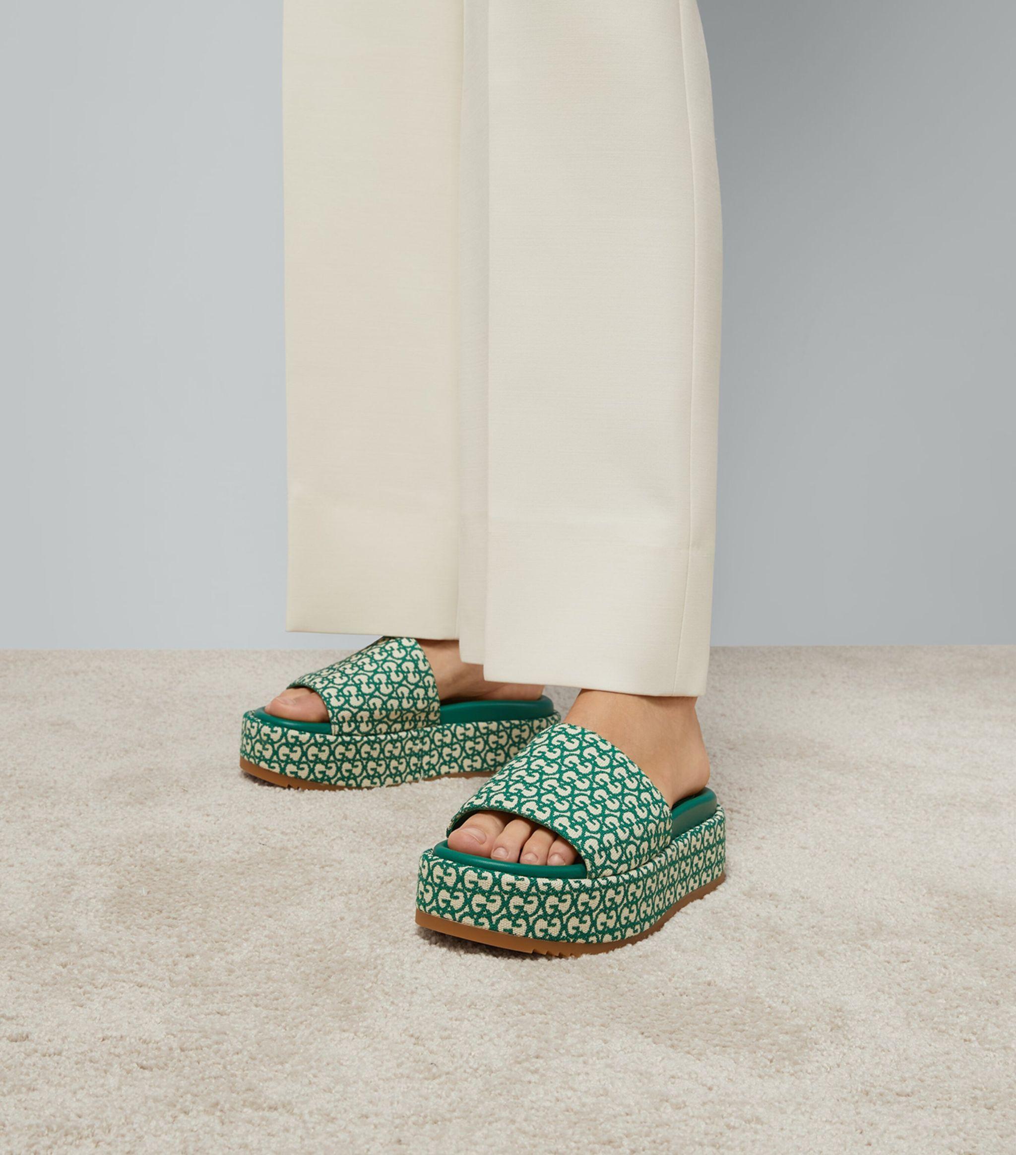 Gucci Women's Gg Slip-on Sandal In Green | ModeSens