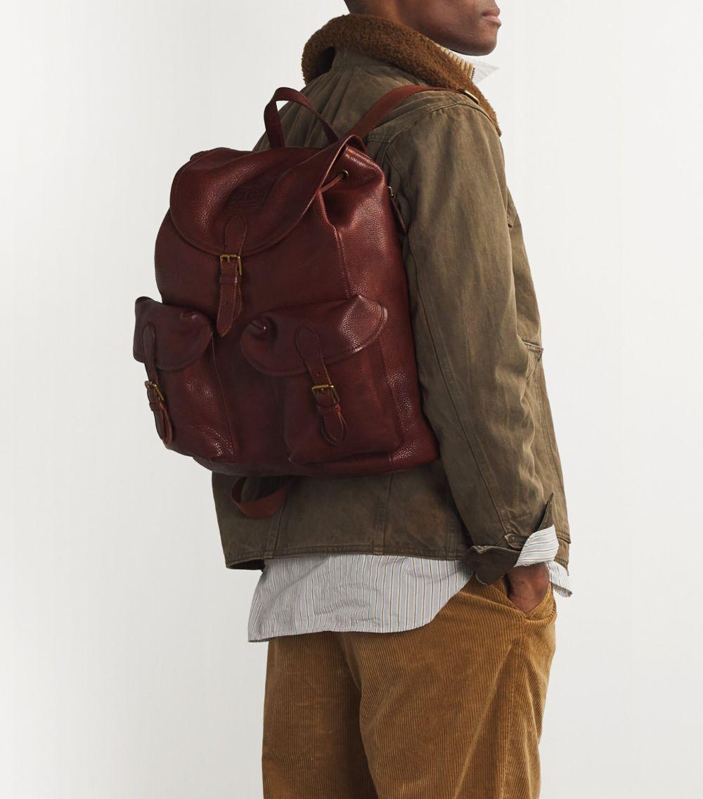 Polo Ralph Lauren Leather Heritage Backpack in Brown for Men Lyst