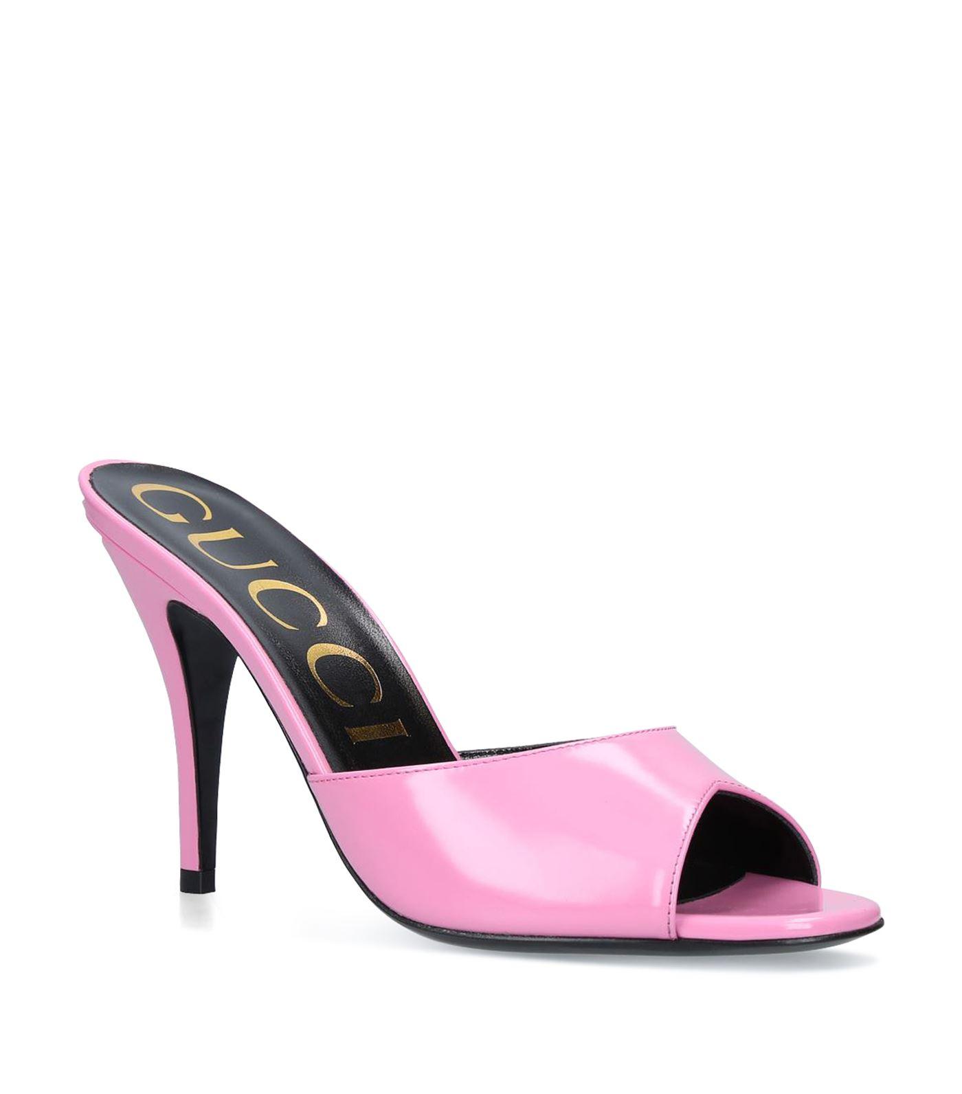 Gucci Mules Clg00 Calfskin Logo Rose in Pink | Lyst