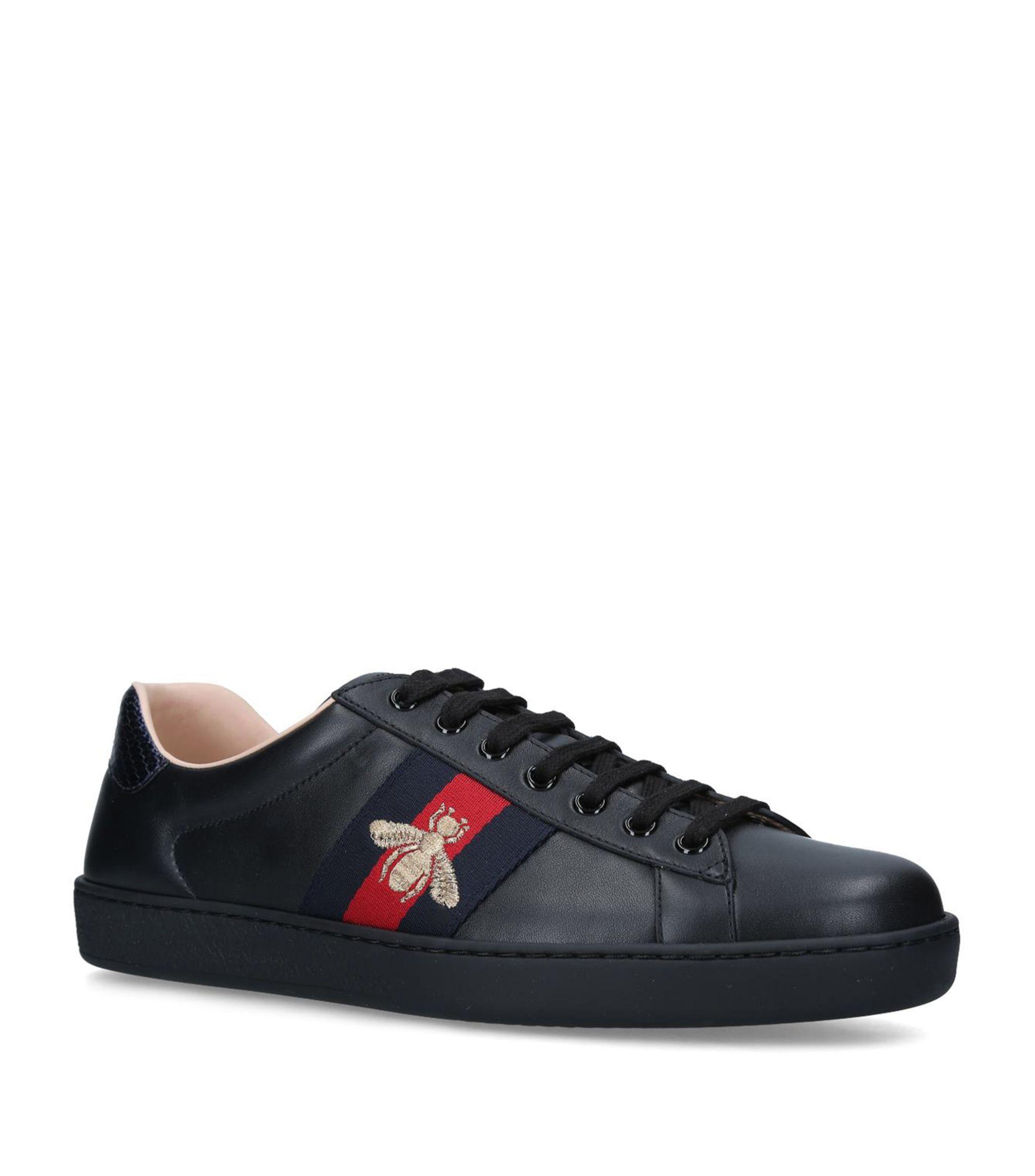 gucci black ace bee sneakers