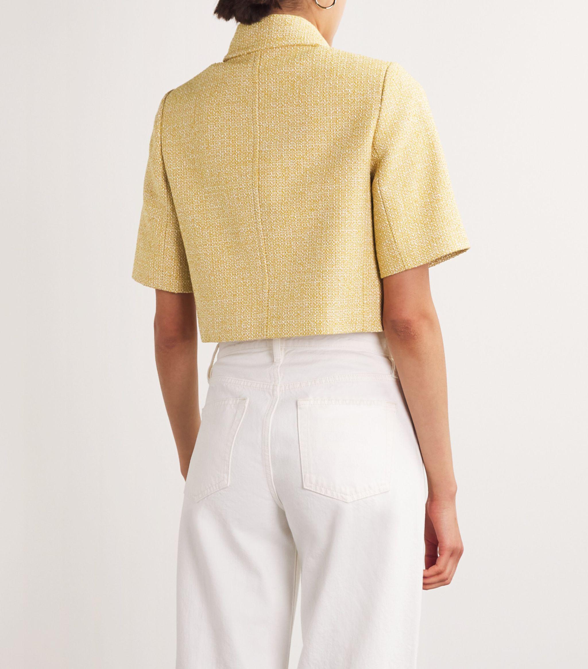 【I AM MARI】Robs Round Tweed Short Sleeve Jacket ME+EM Me+em Short-sleeve Tweed Jacket in Metallic | Lyst