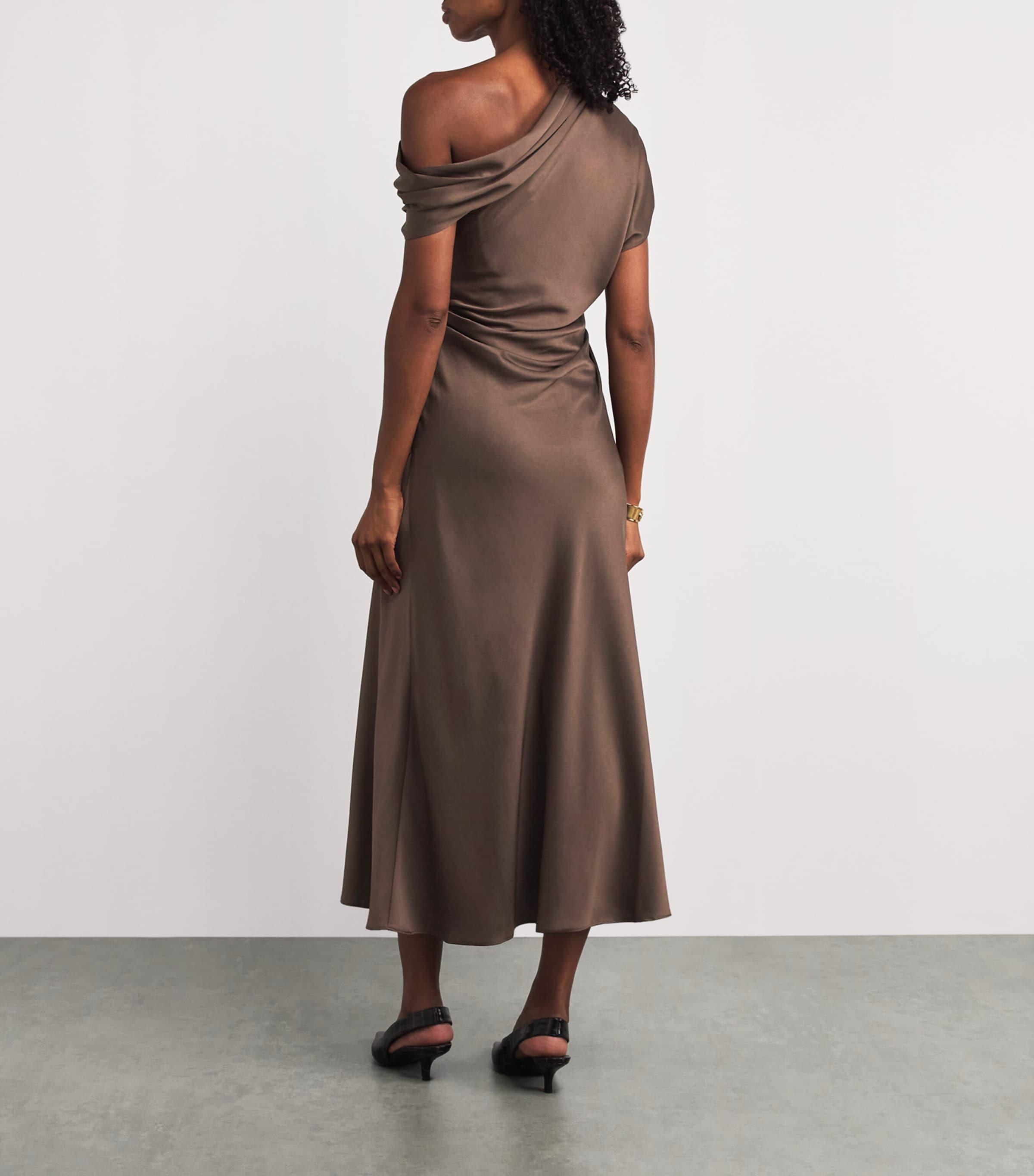 jonathan simkhai asymmetric dress Ornella Midi Dress Black Multi / MD main image 0