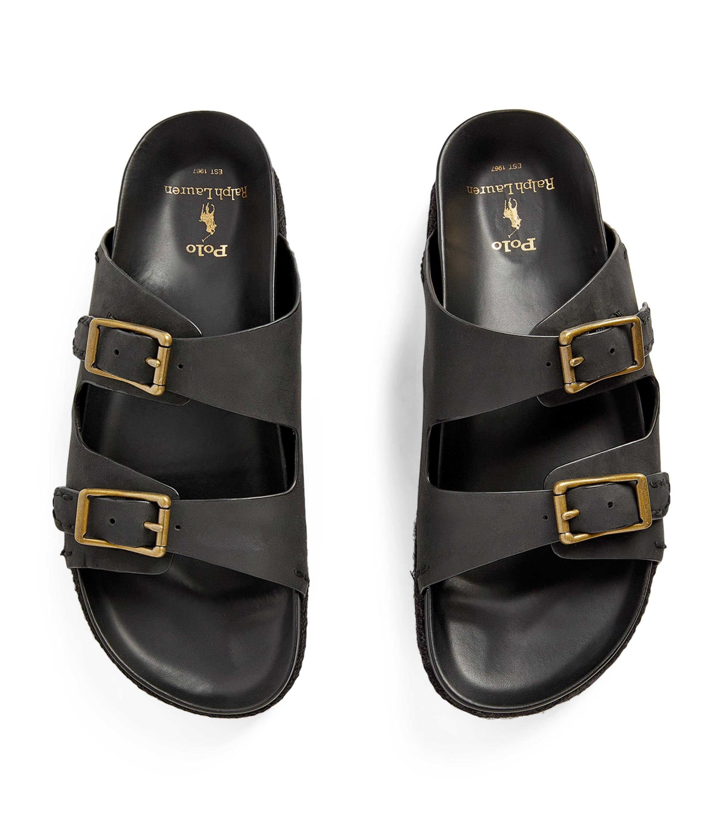 Polo Ralph Lauren Leather Turbach Sandals in Black for Men Lyst UK