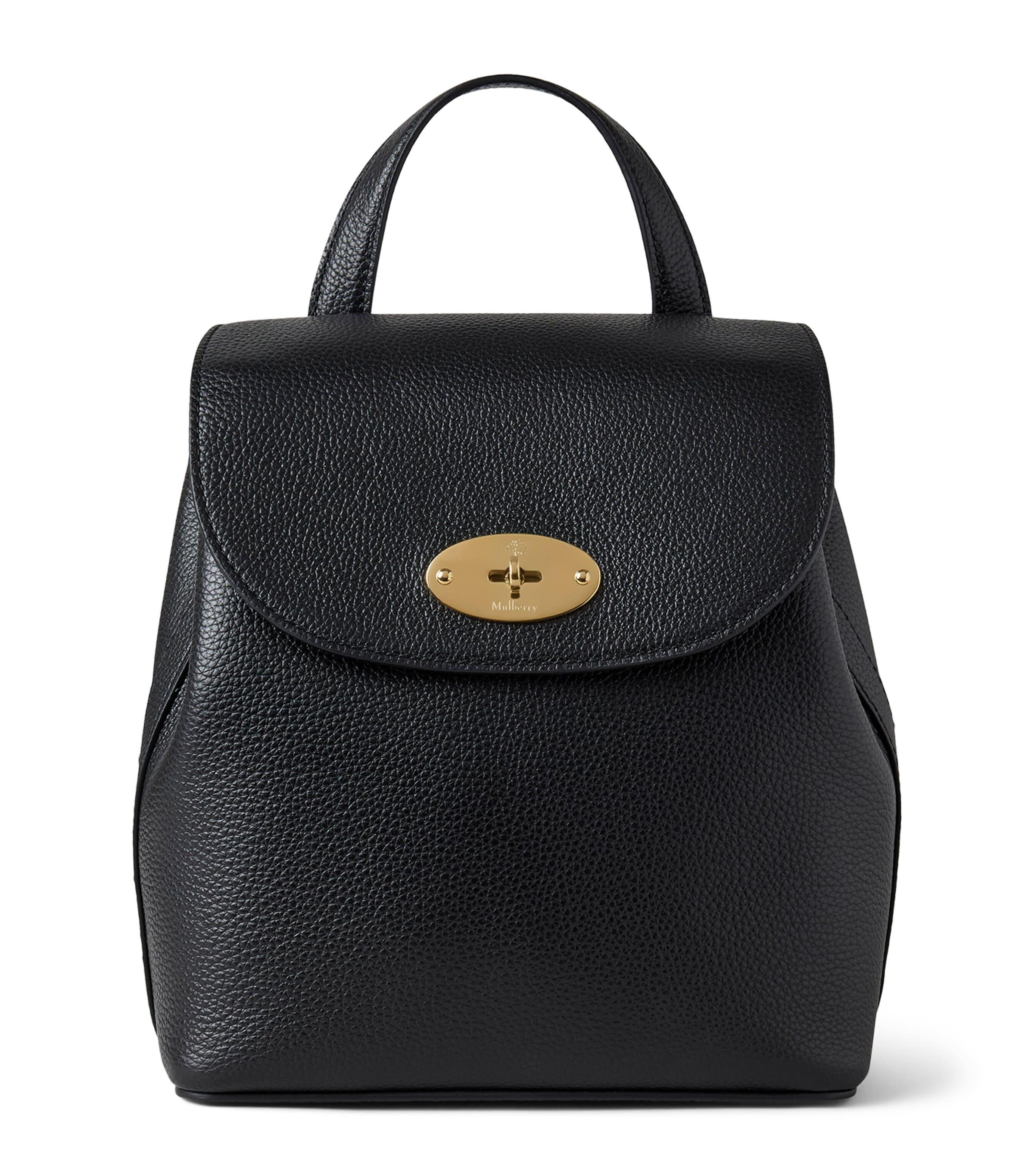 Mulberry Black Leather Backpack Multicolor Plaid Interior Mulberry Calfskin Tartan Cotton Canvas Small Iris Tote Black  main image 2