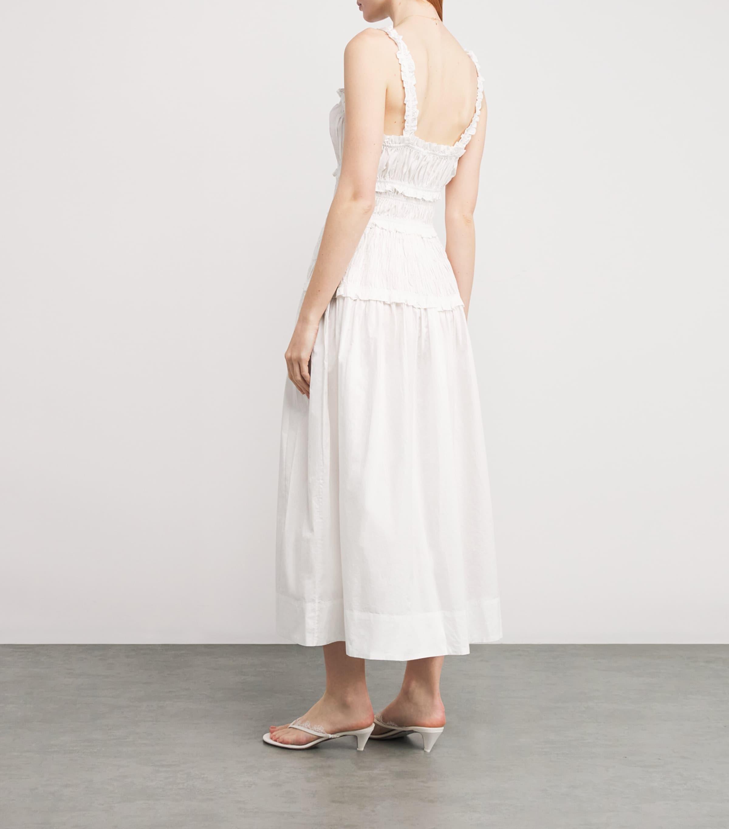 pink vintage dress Érasme Pink Flounced Midi Dress, M / Pink