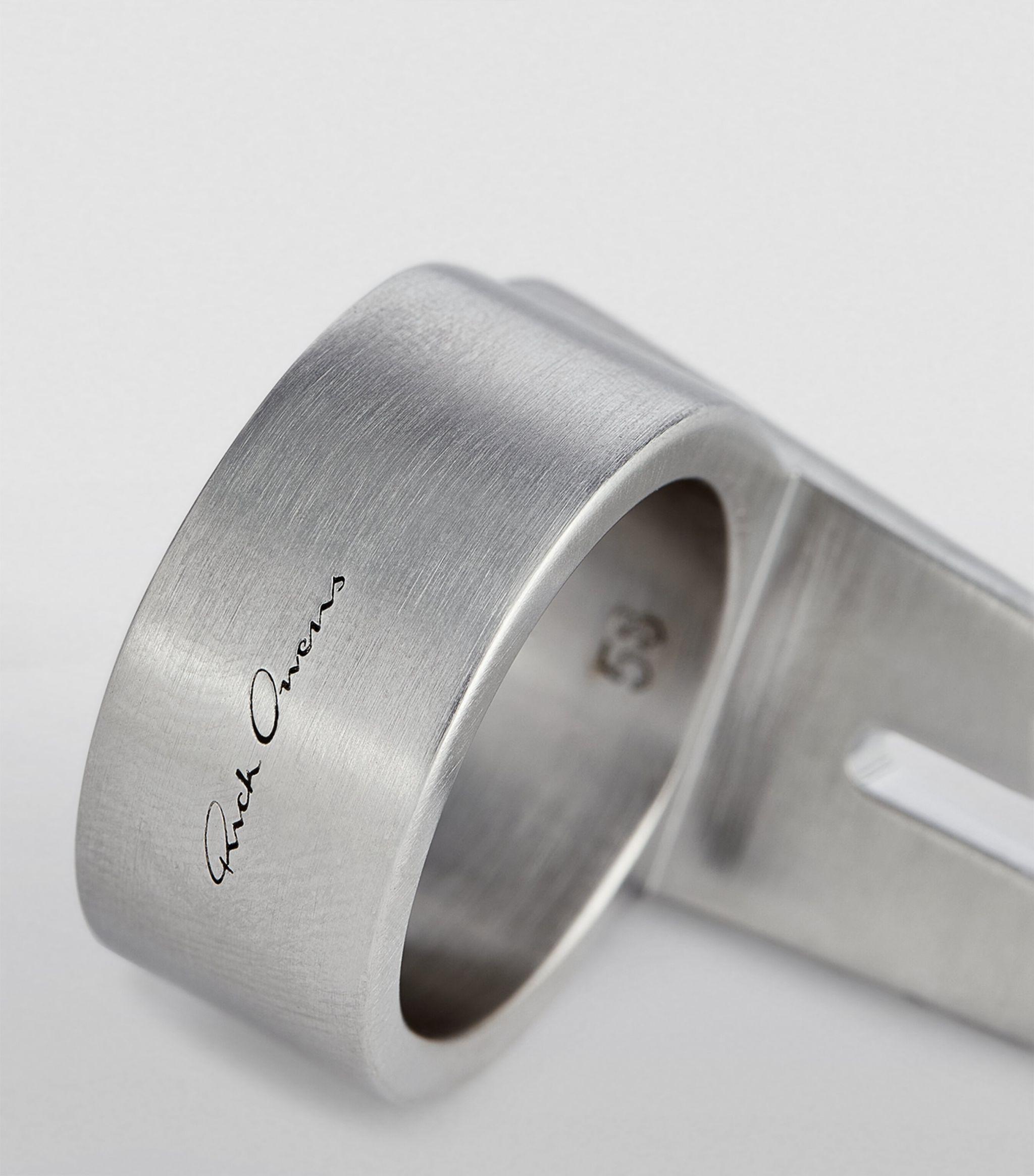 Rick Owens Palladium-plated Open Trunk Ring in Gray for Men Rick Owens Palladium-plated Open Trunk Ring in Gray for Men