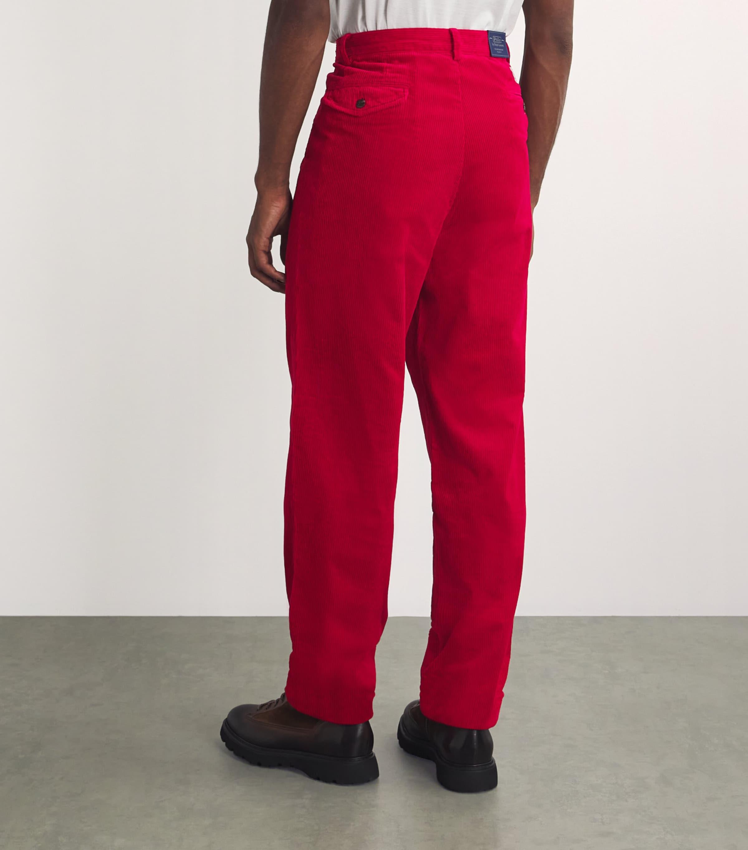 Shoe Red Corduroy Pants Mens Polo Ralph Lauren Corduroy Wide-Leg