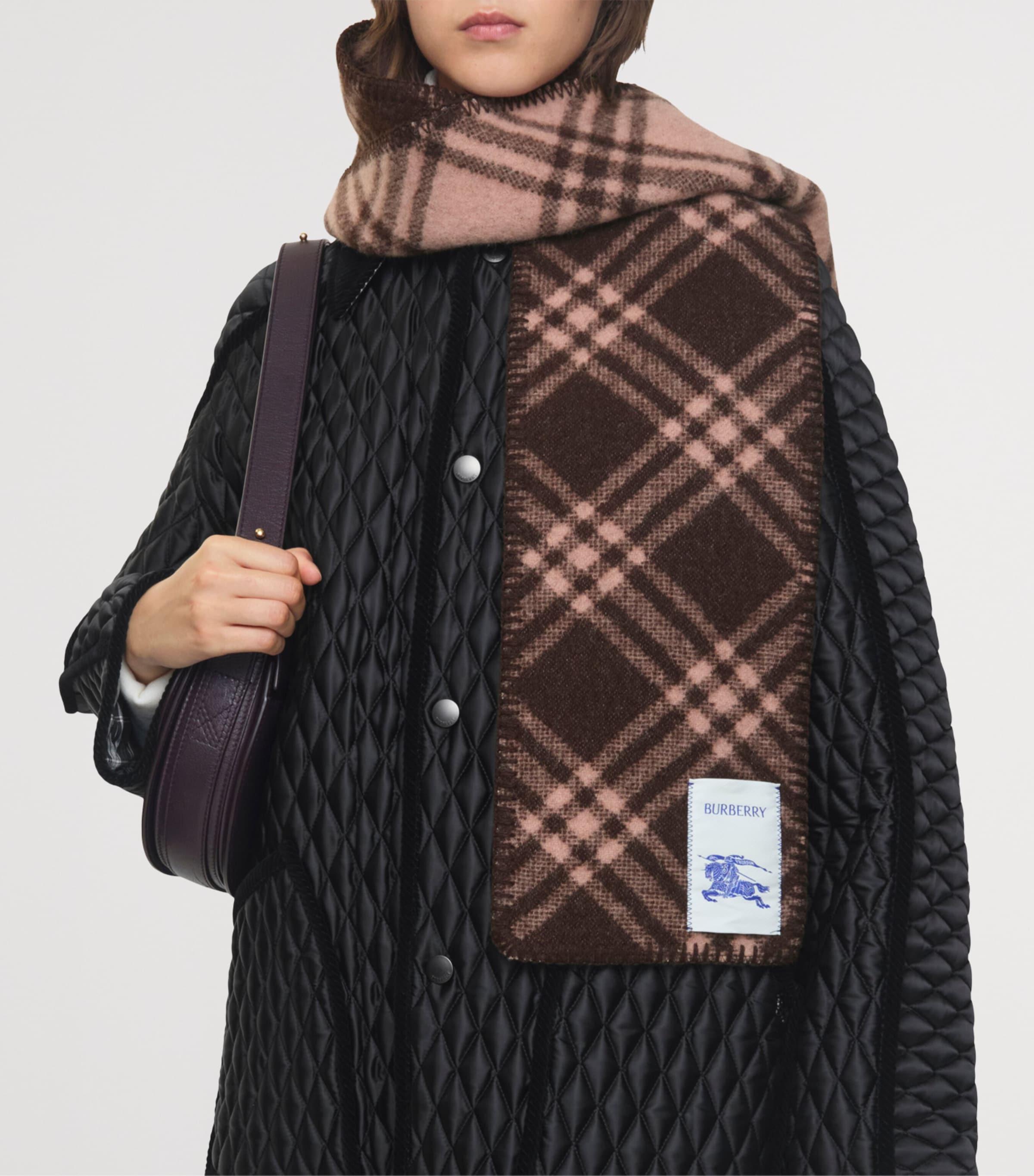 Burberry Wool Check Scarf in Brown Lyst UK