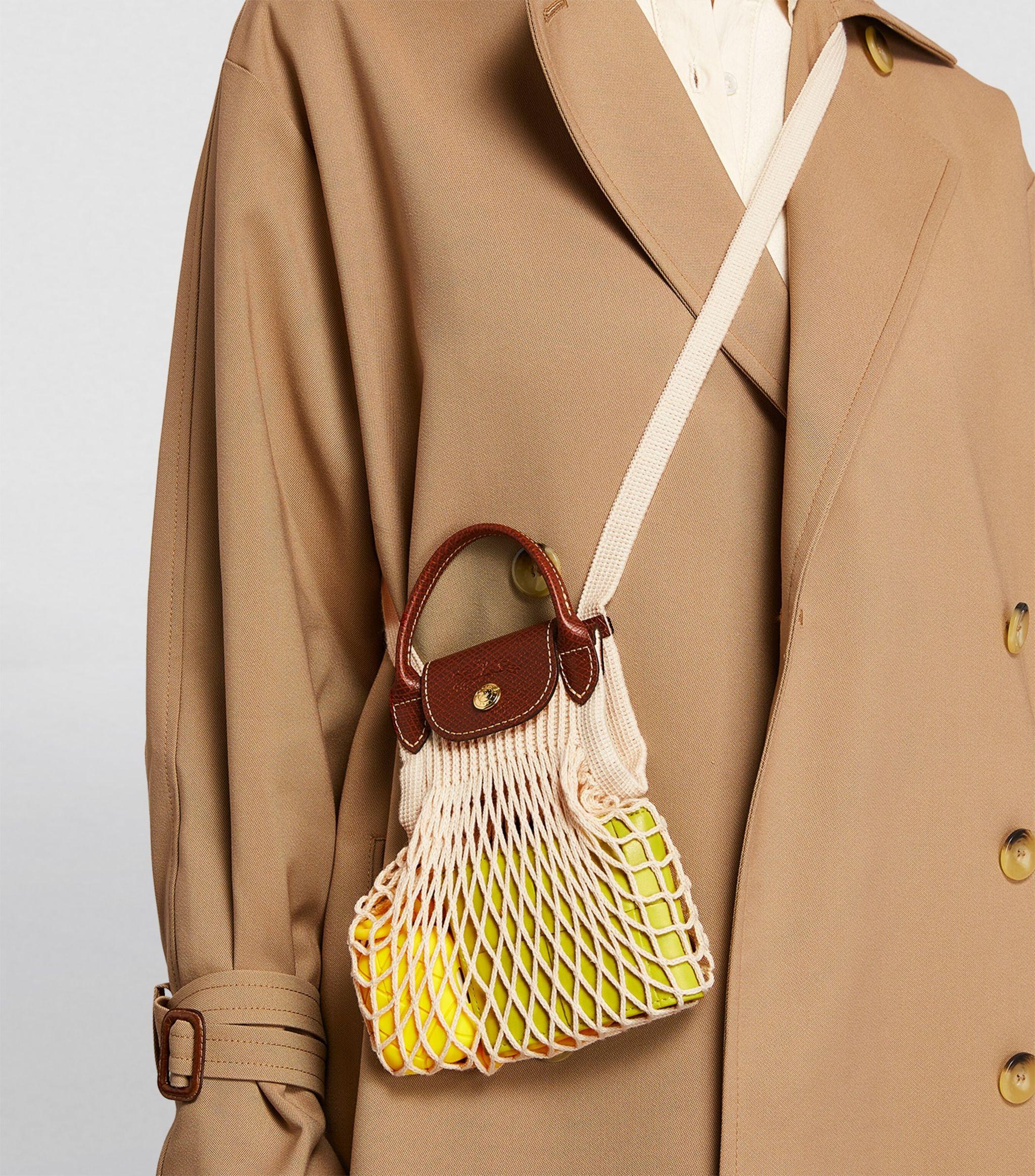 Longchamp Le Pliage Filet Top-handle Bag in Brown | Lyst UK