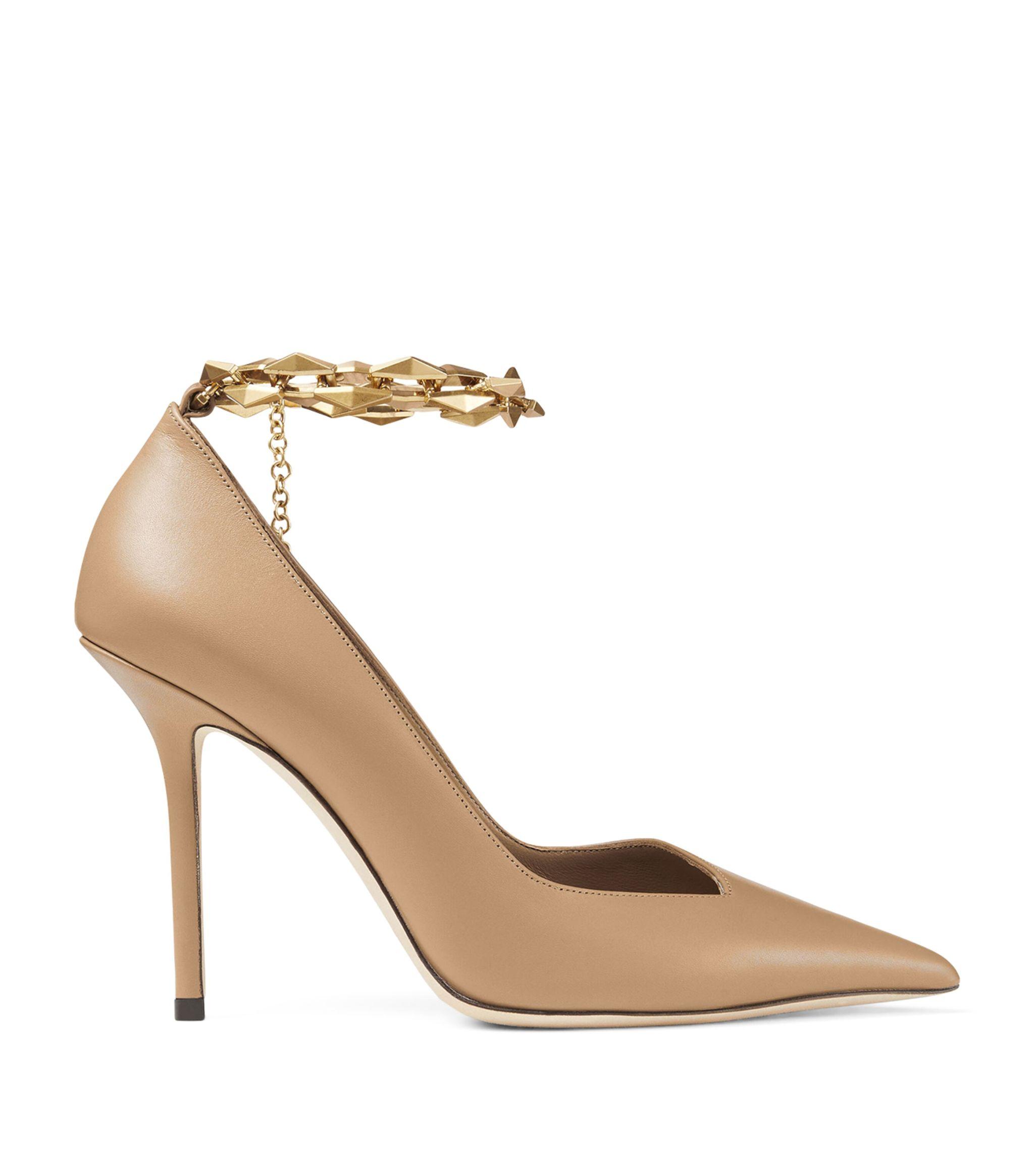 Jimmy Choo Diamond Talura 100 Leather Pumps in Metallic | Lyst
