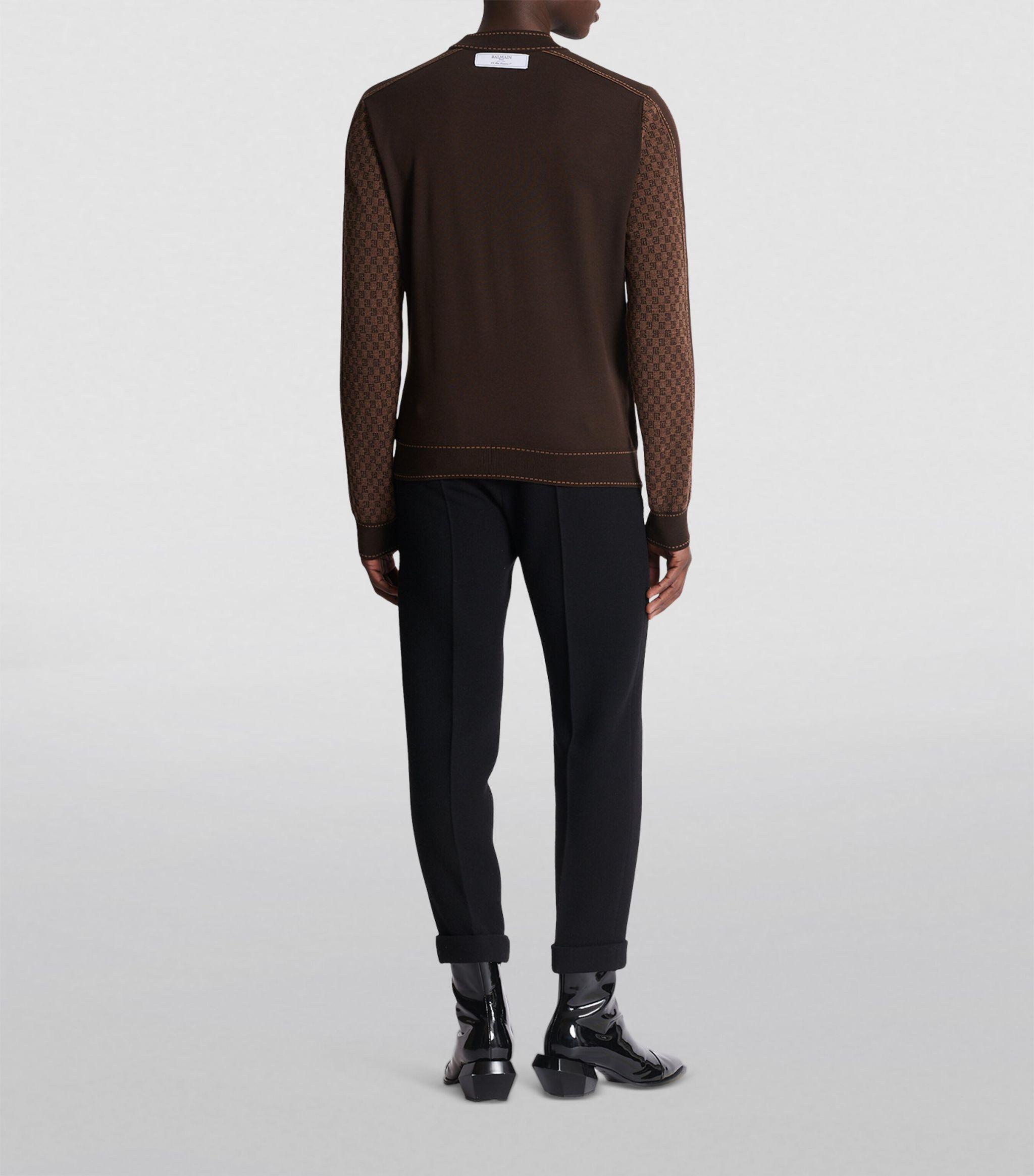 【送料&関税込】Balmain Monogrammed Jacquard Knit Sweater Balmain Monogrammed Jacquard Knit Sweater | italist, ALWAYS