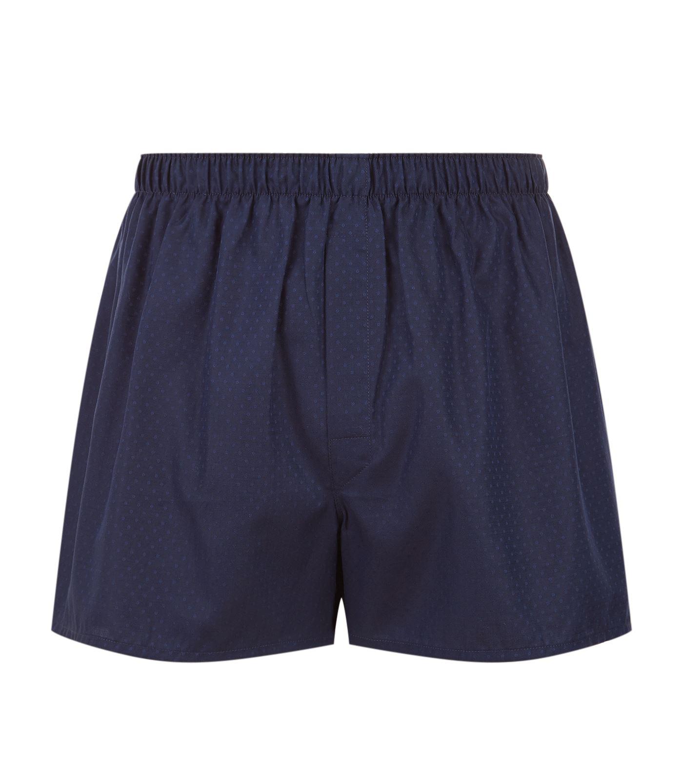 Lyst - Sunspel Cotton Polka-dot Boxer Shorts in Blue for Men