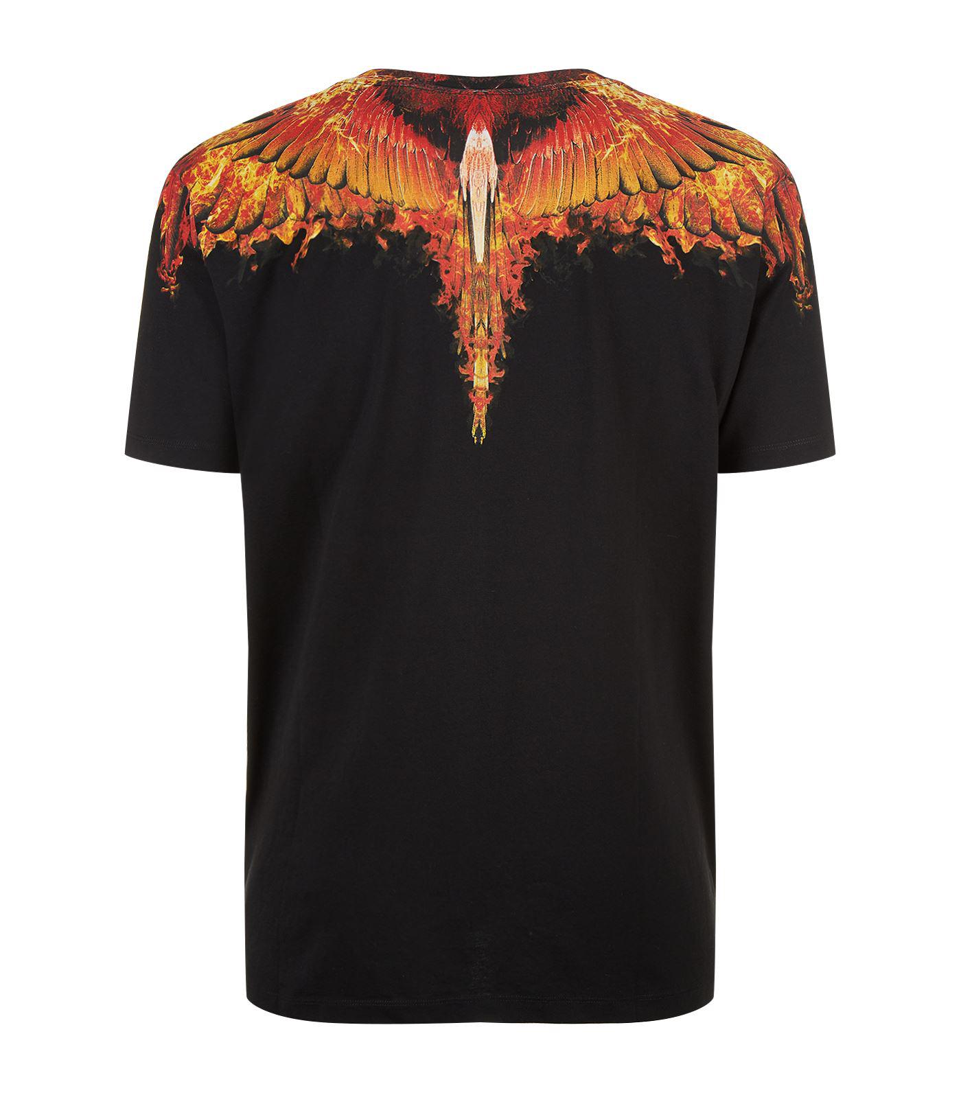Marcelo Burlon Flame Wing Shoulder T-shirt in Black for Men | Lyst