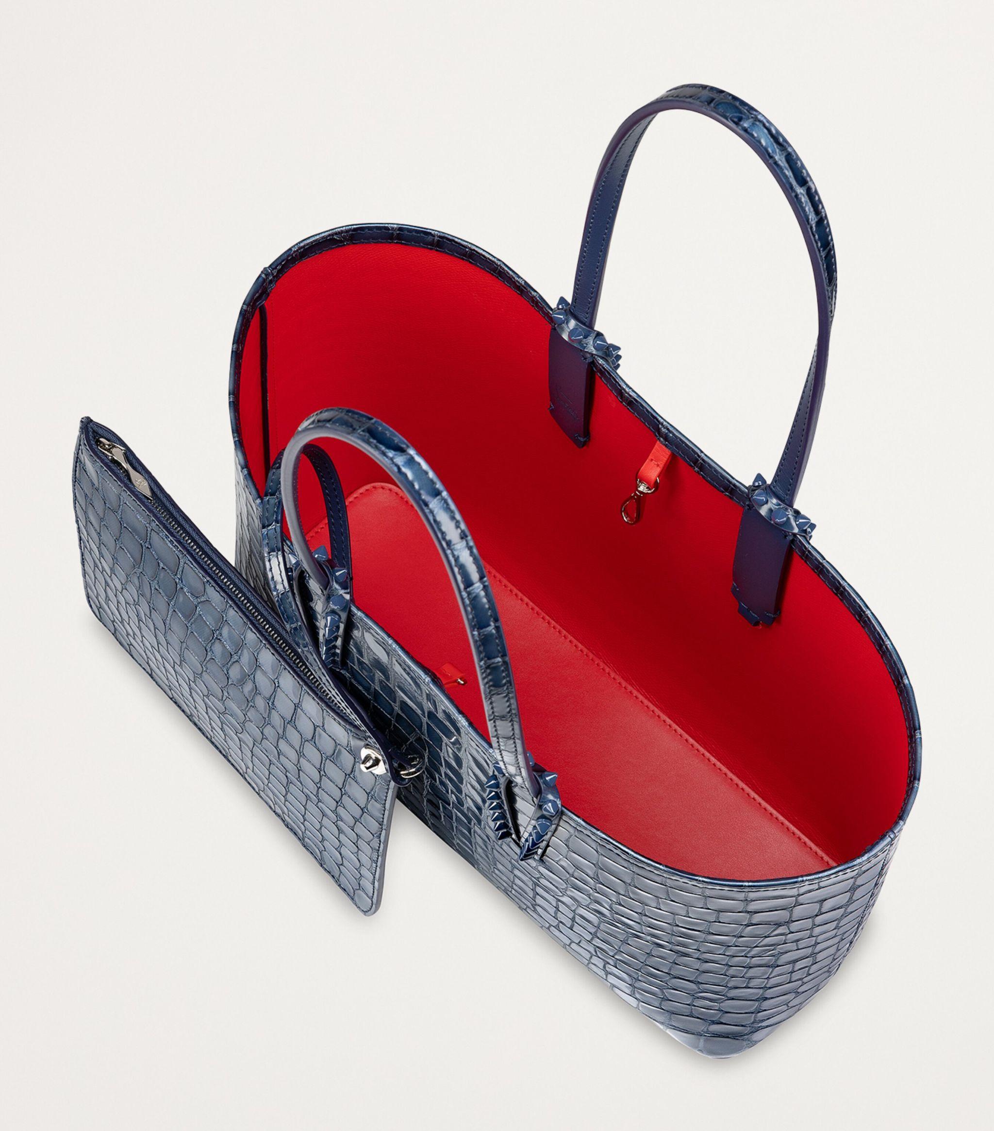 Christian Louboutin Cabata Small Croc-Embossed Leather Tote Bag in