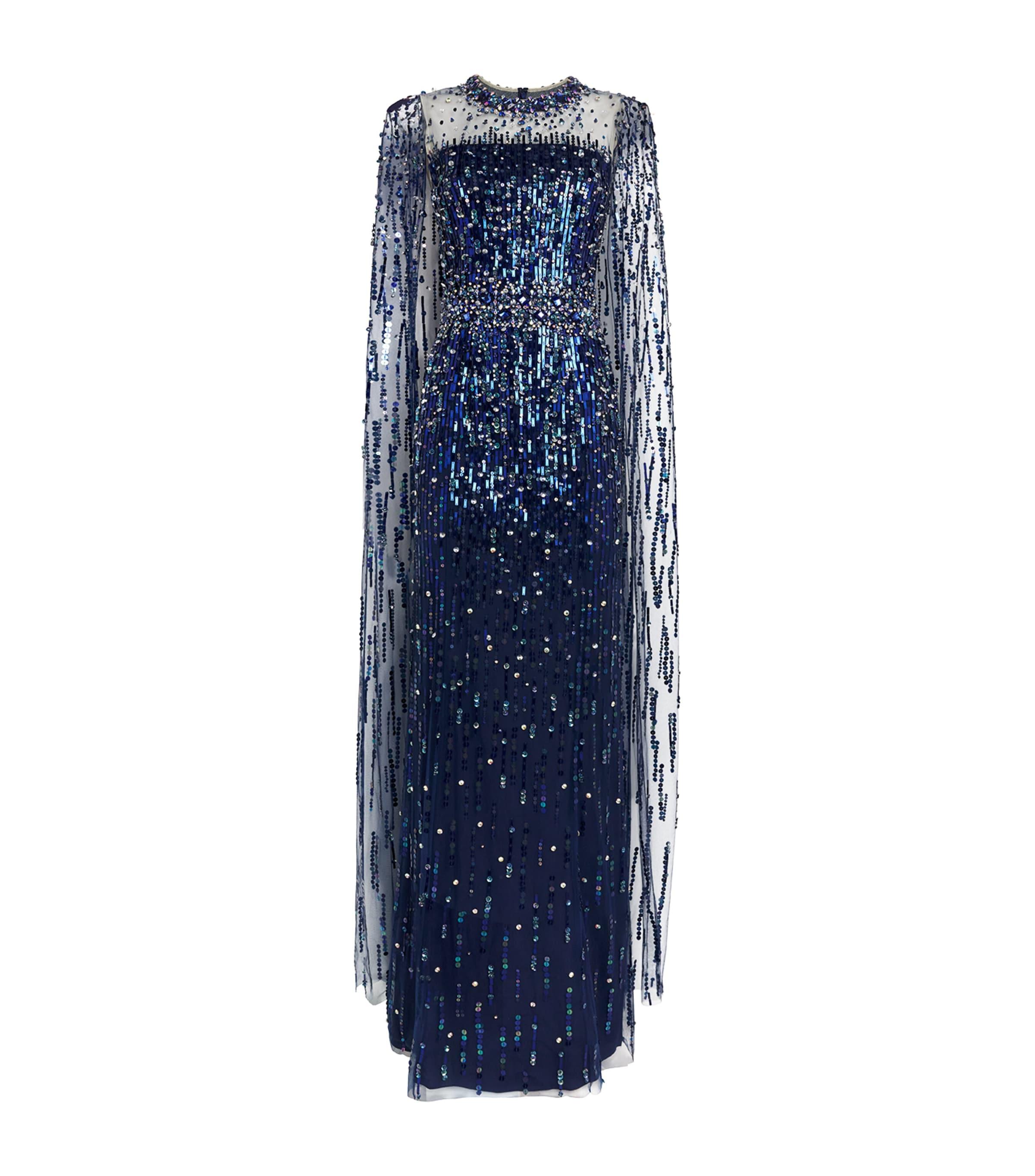 Jenny Packham Sequin-Embellished Lux Gown in Blue Lyst