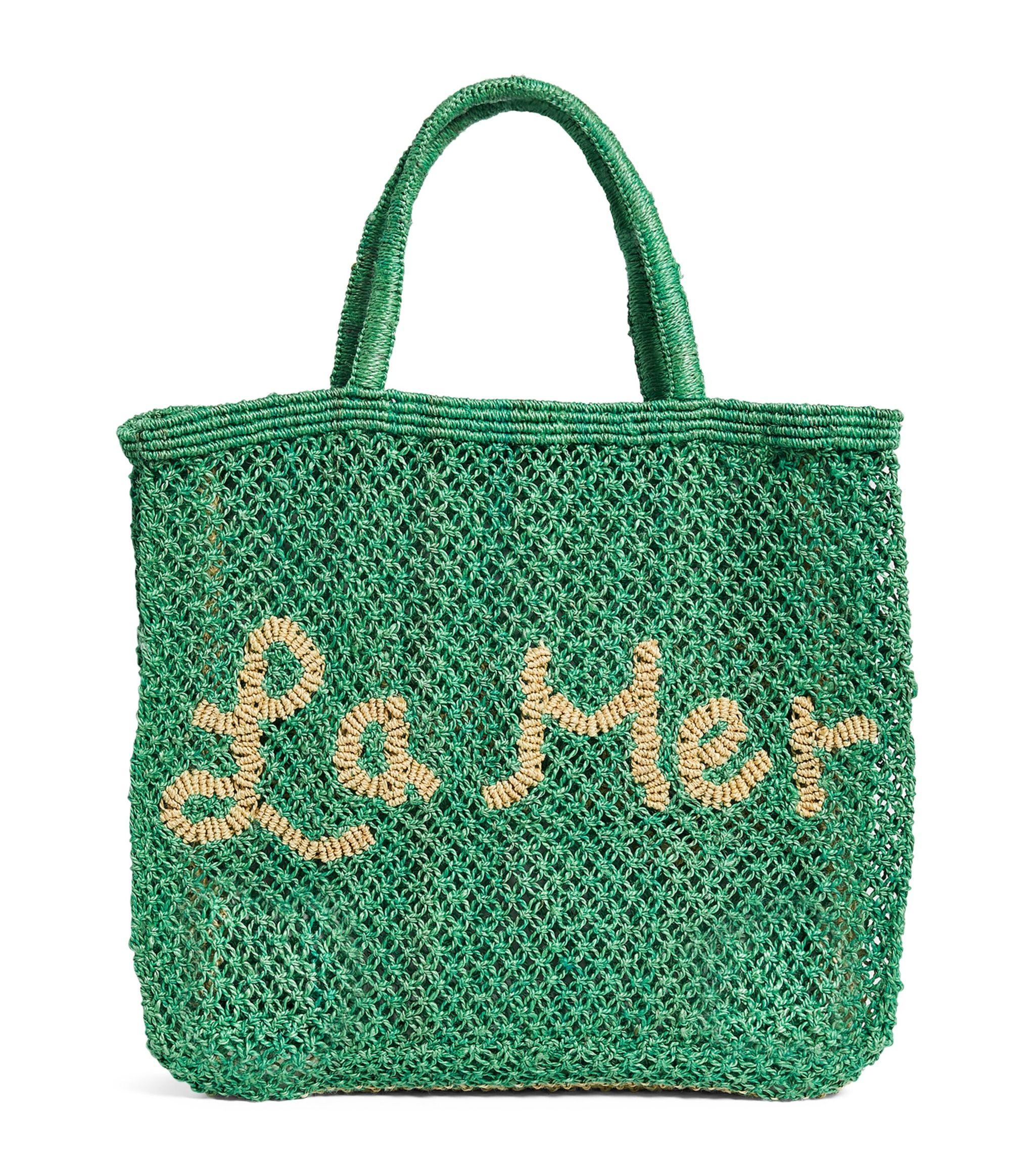The Jacksons Large Woven La Mer Tote Bag in Green | Lyst