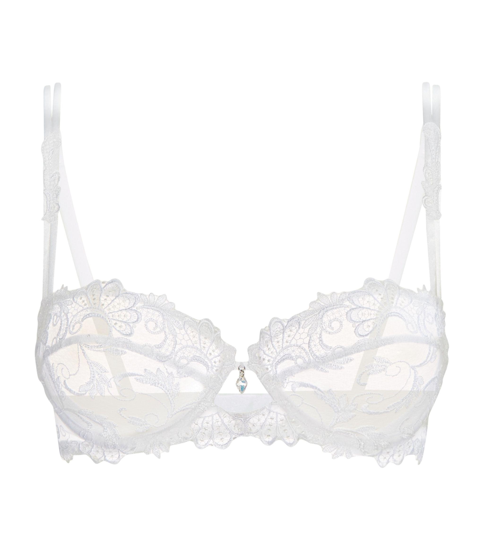 Lise Charmel Floral Lace Half-cup Bra in White - Save 4% - Lyst