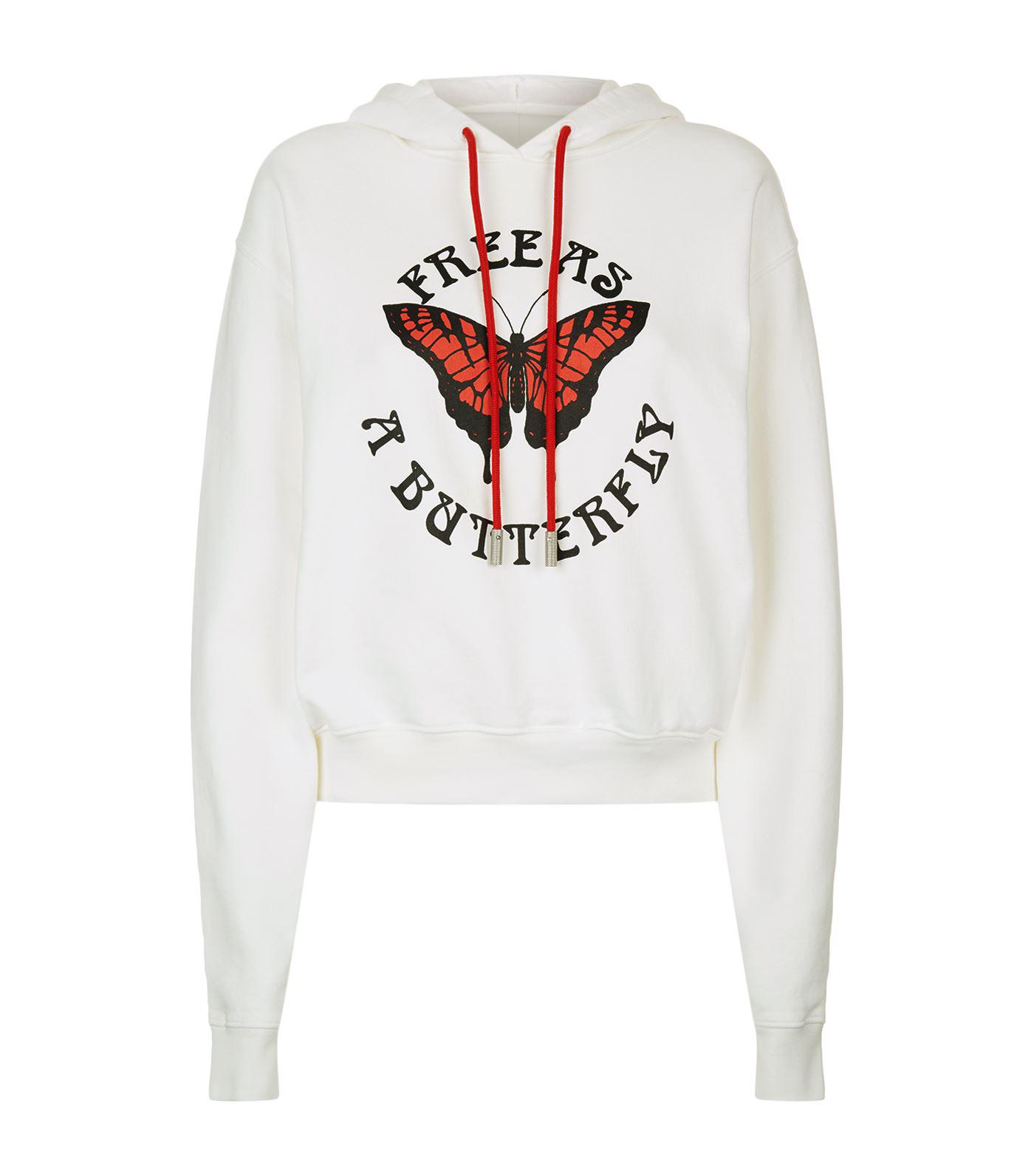 white butterfly hoodie