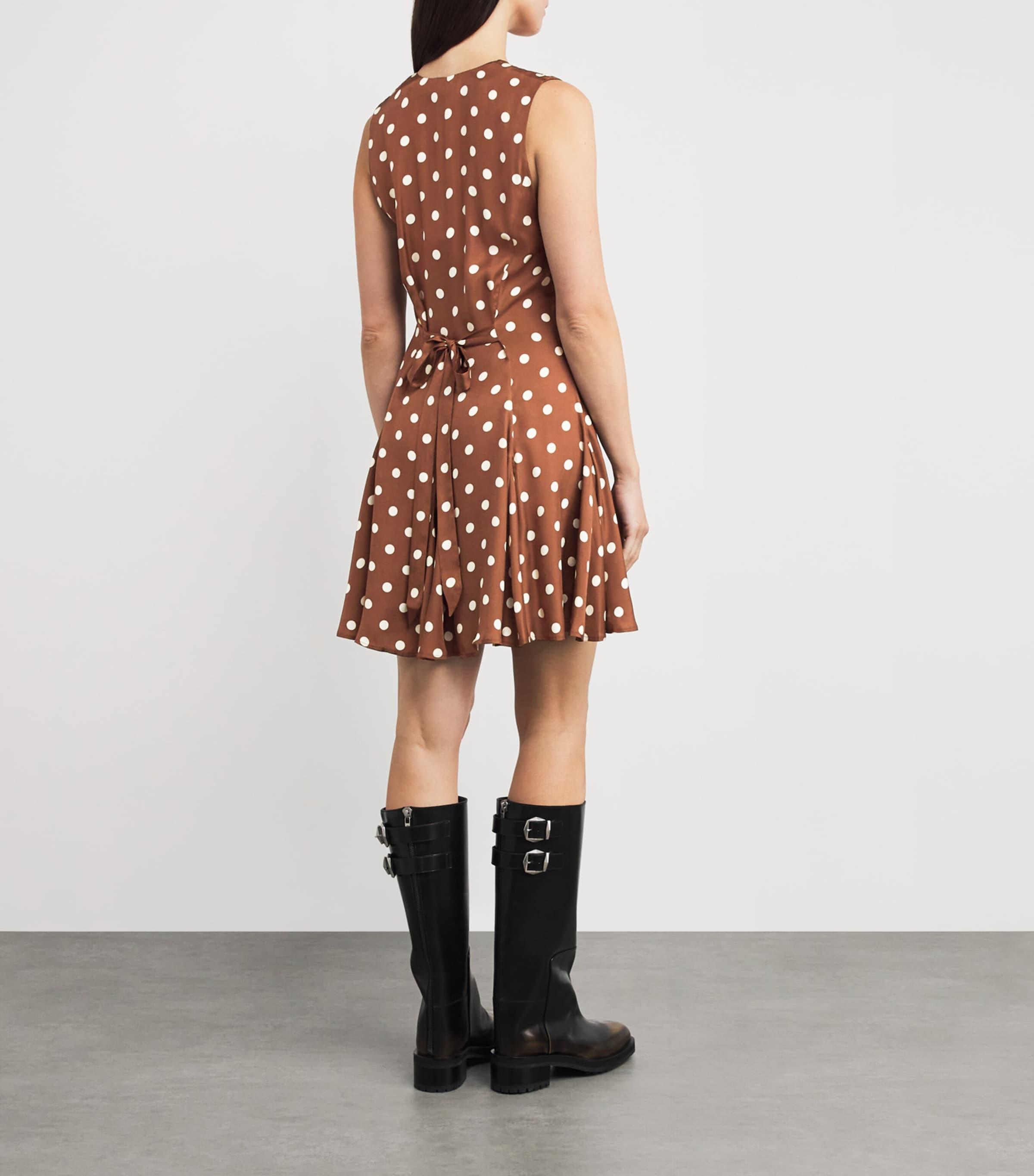 Doen Silk-Blend Satin Aubrey Mini Dress in Brown | Lyst