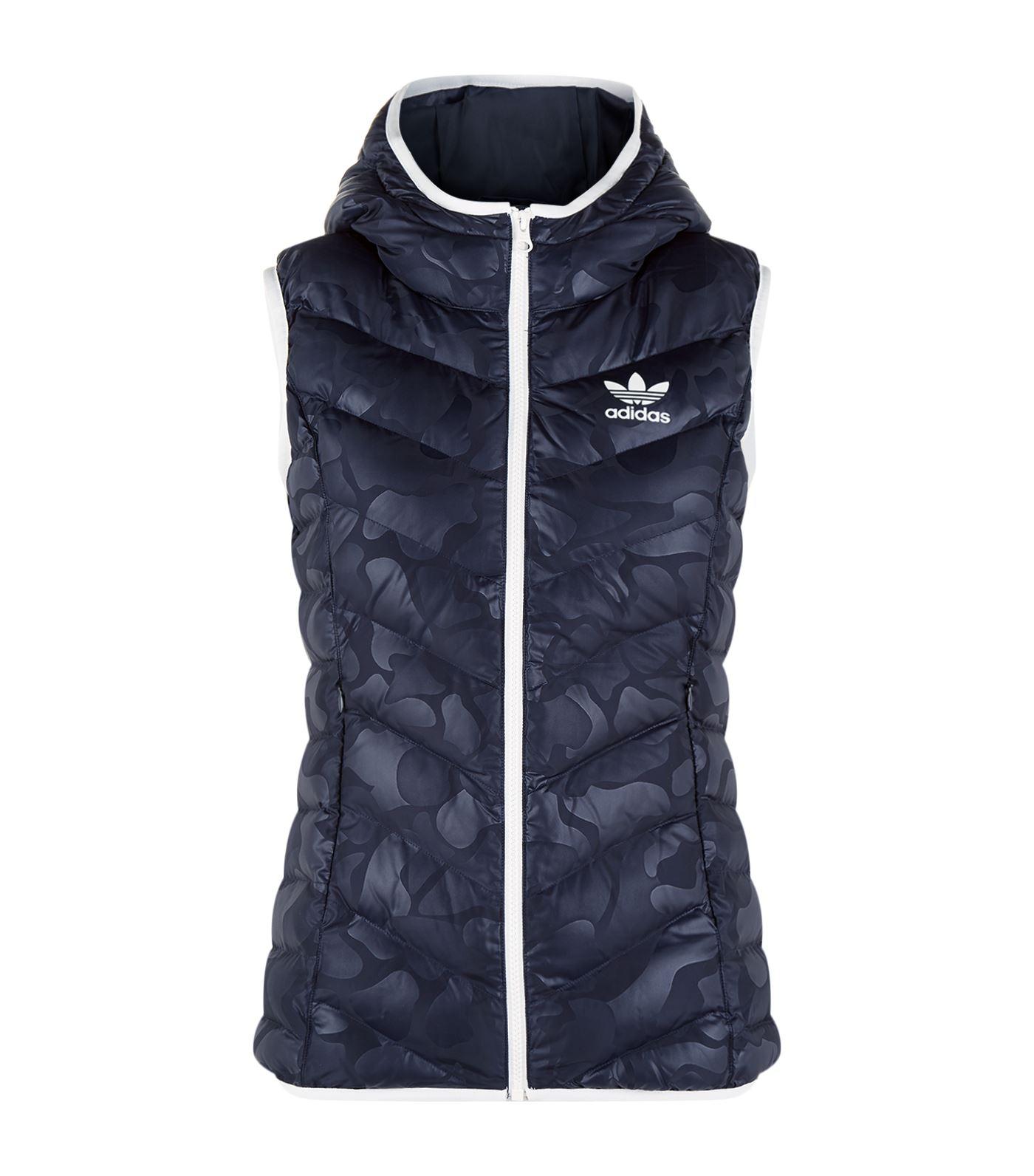 adidas Originals Quilted Gilet in Blue Lyst