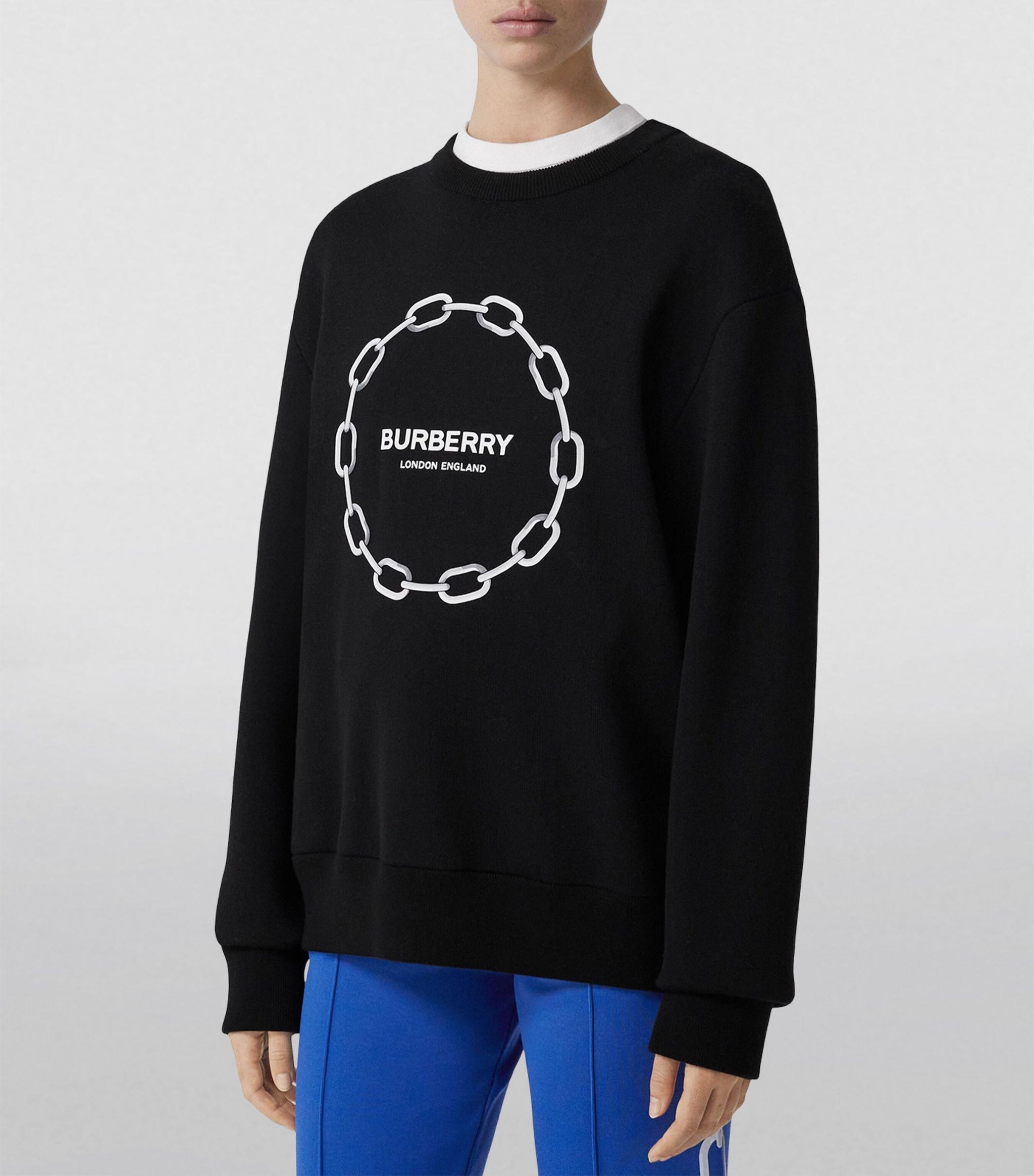 Burberry Chain Print Sweater in Black | Lyst