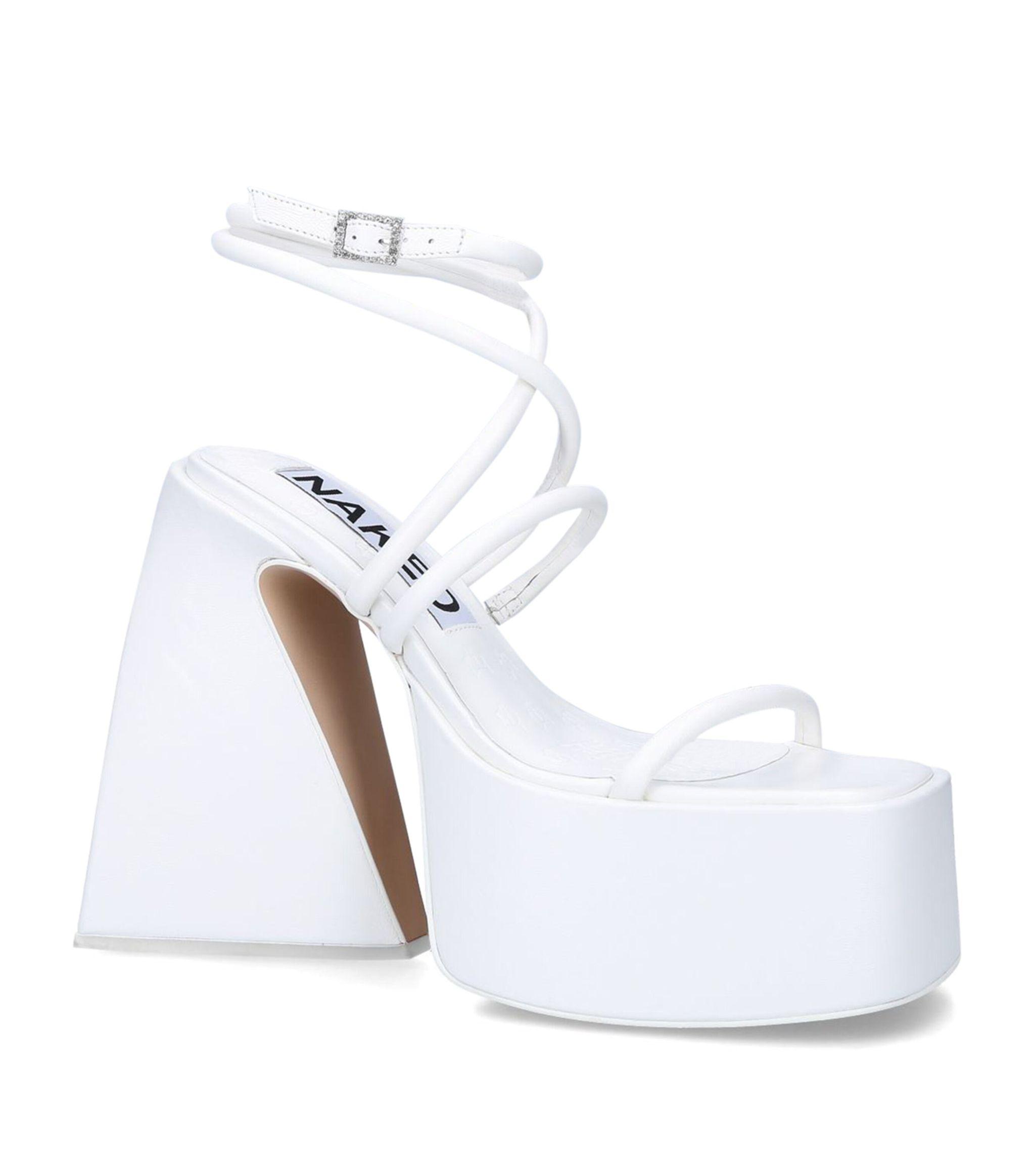 Naked Wolfe Leather Angel Platform Sandals 150 in White Lyst Canada
