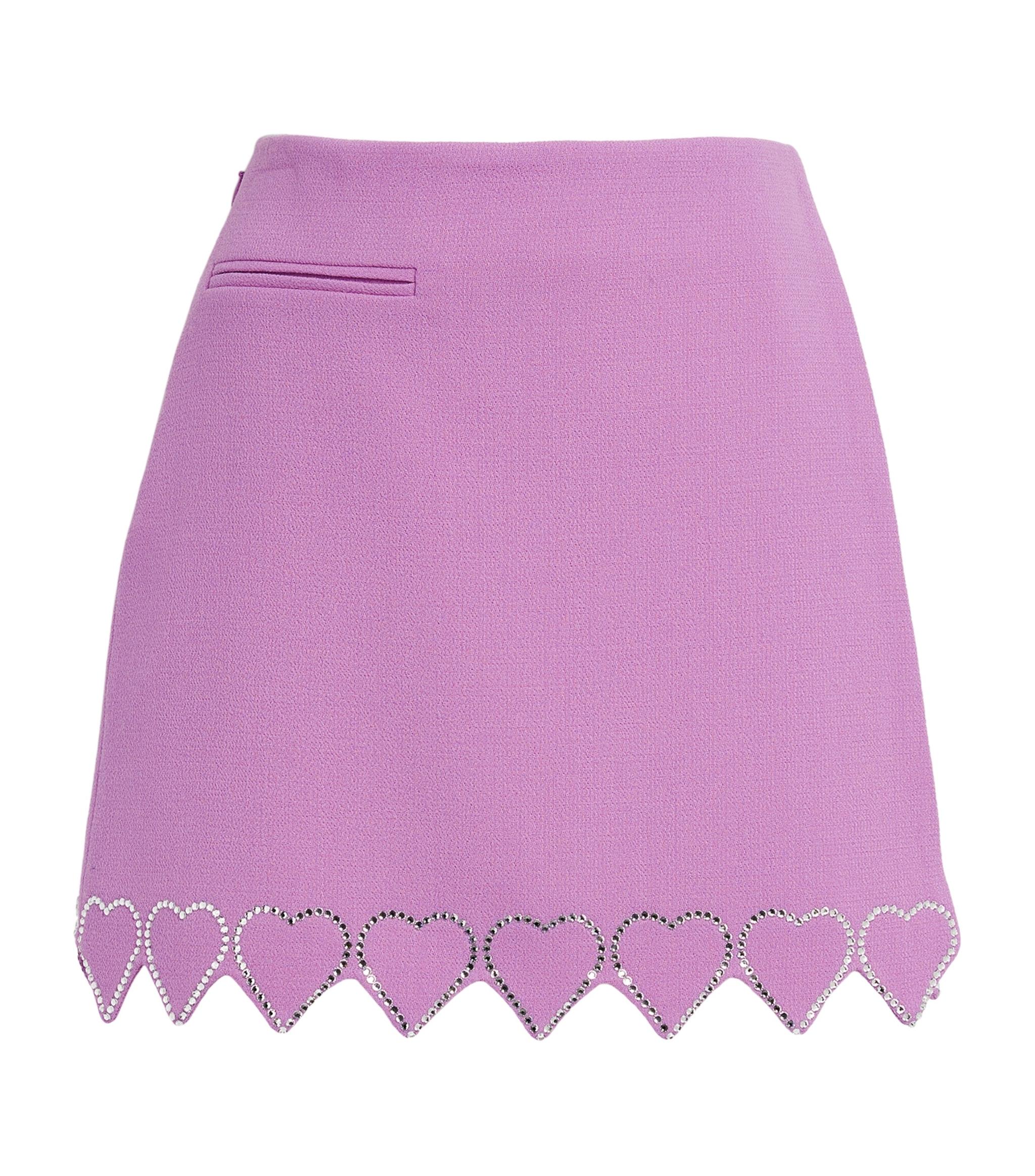 Mach & Mach Heart-embellished Mini Skirt in Purple | Lyst