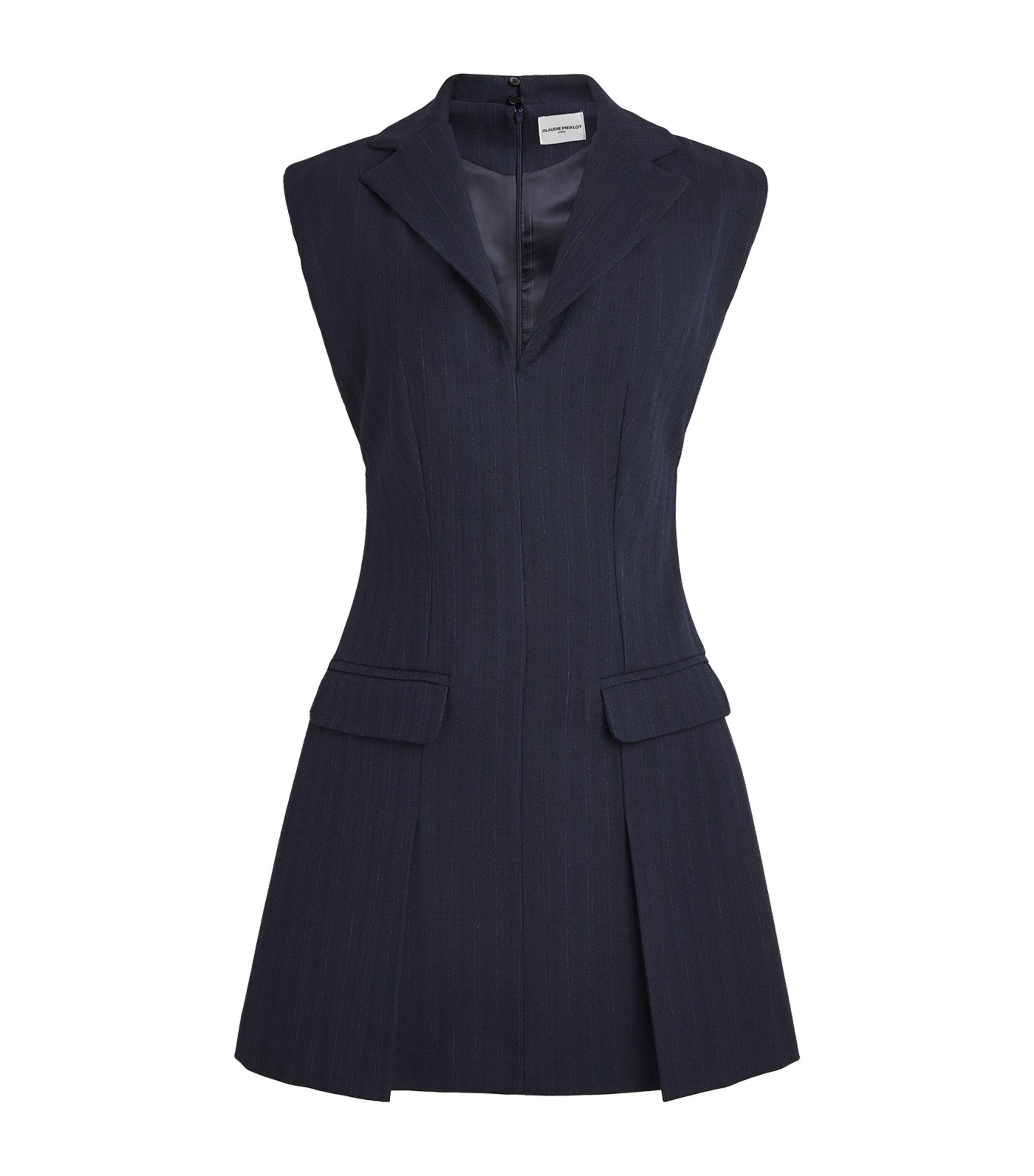 Claudie Pierlot Pinstripe Pleated Mini Dress in Blue | Lyst
