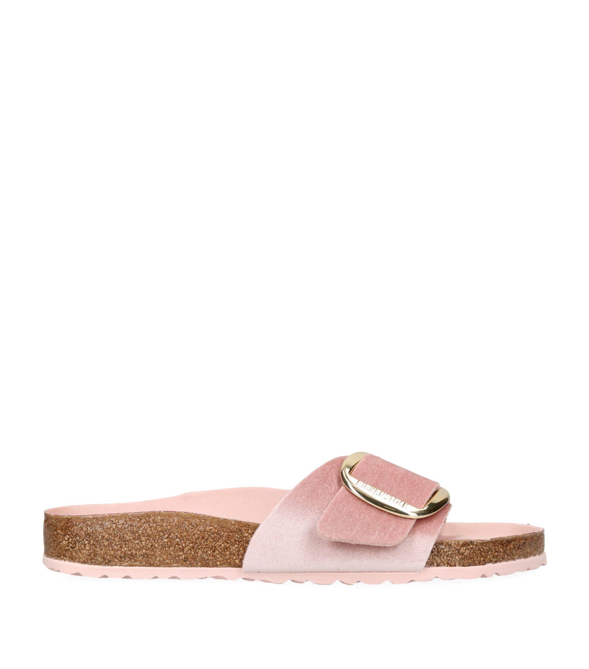 Birkenstock Velvet Madrid Sandals in Pink | Lyst