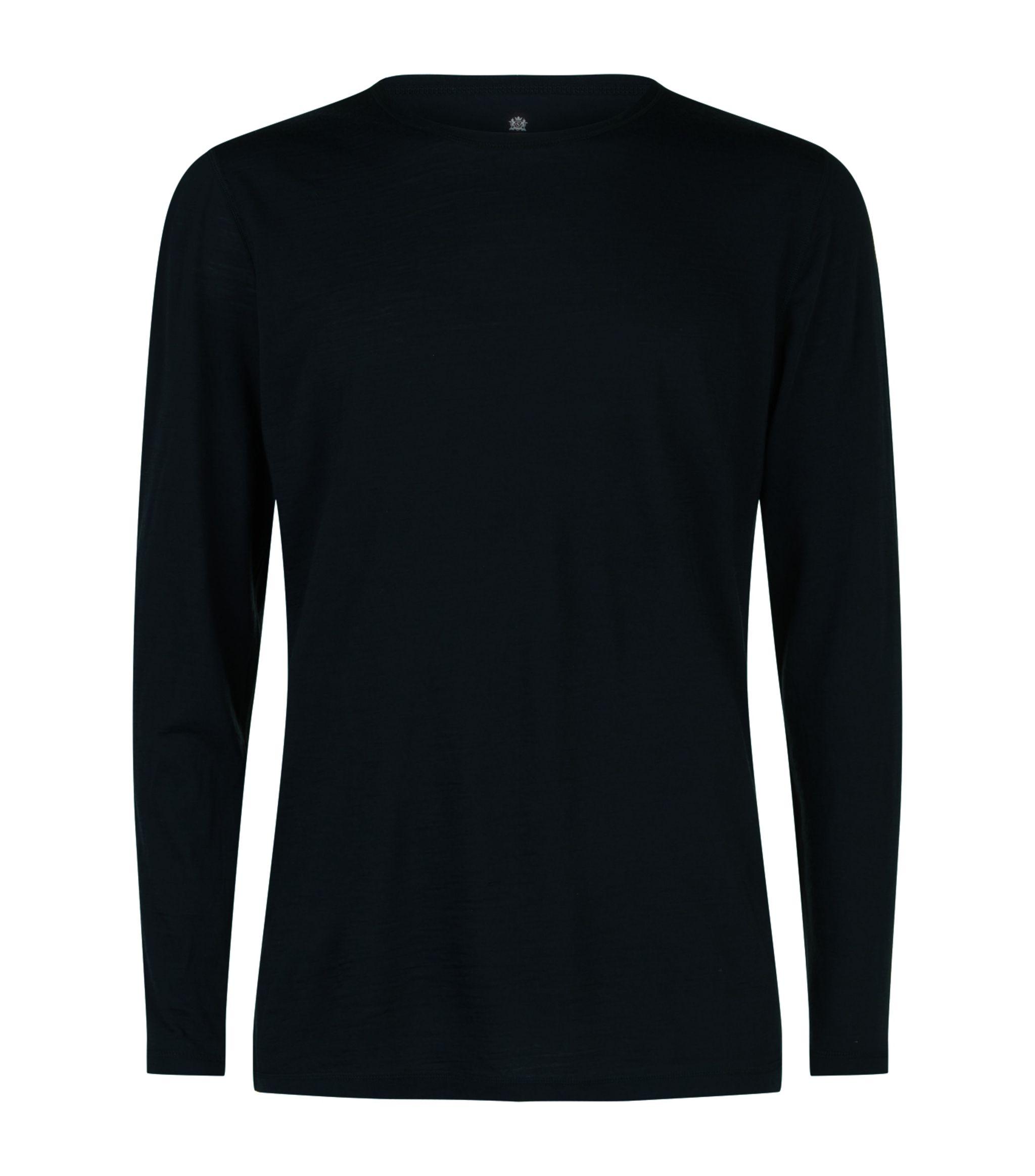 Sunspel Merino Wool Long Sleeve T-shirt in Black for Men - Save 7% - Lyst