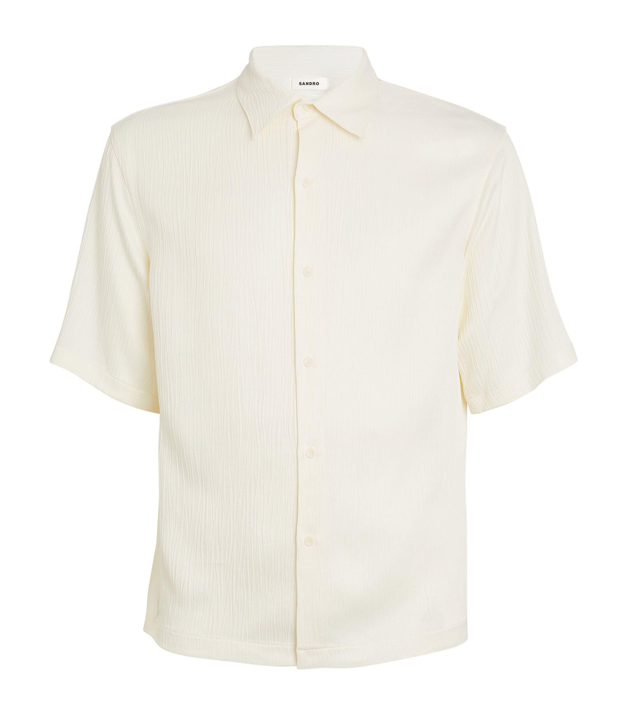 Sandro Pleated Short-sleeved Shirt in White for Men | Lyst Canada