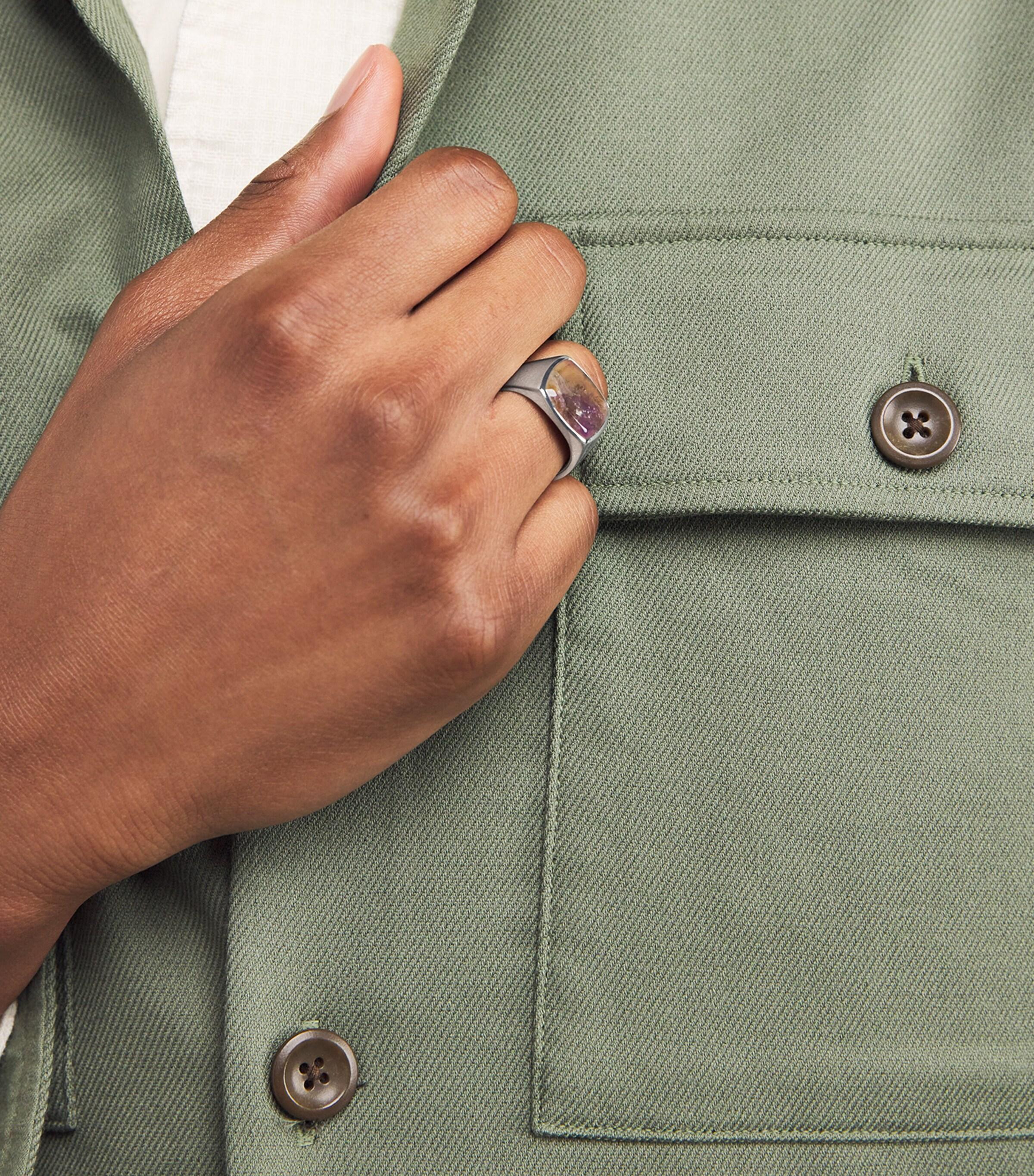 Tom Wood Sterling Cushion Sakura Ring in Metallic for Men | Lyst