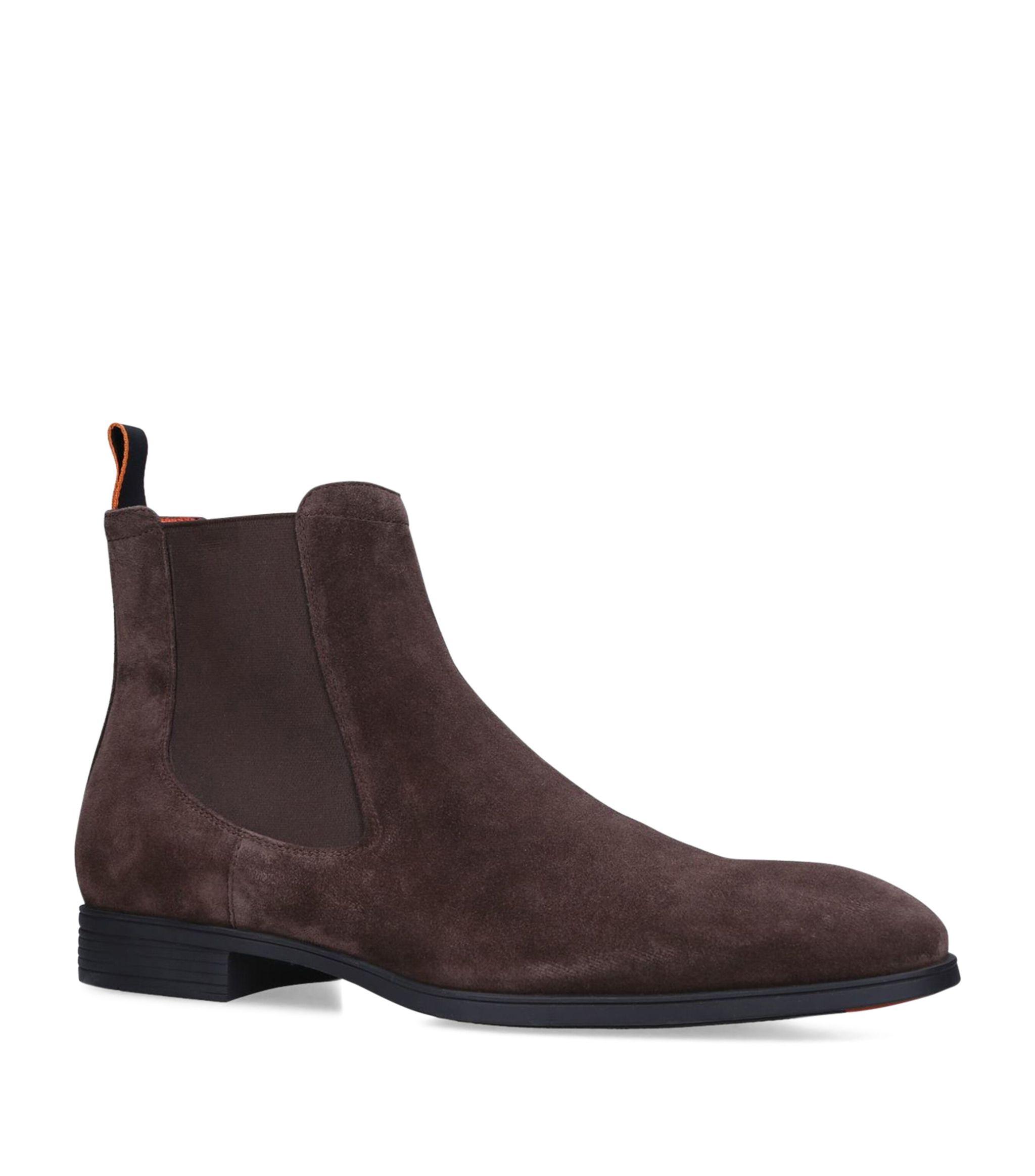Santoni Leather New Simon Chelsea Boots in Brown for Men | Lyst