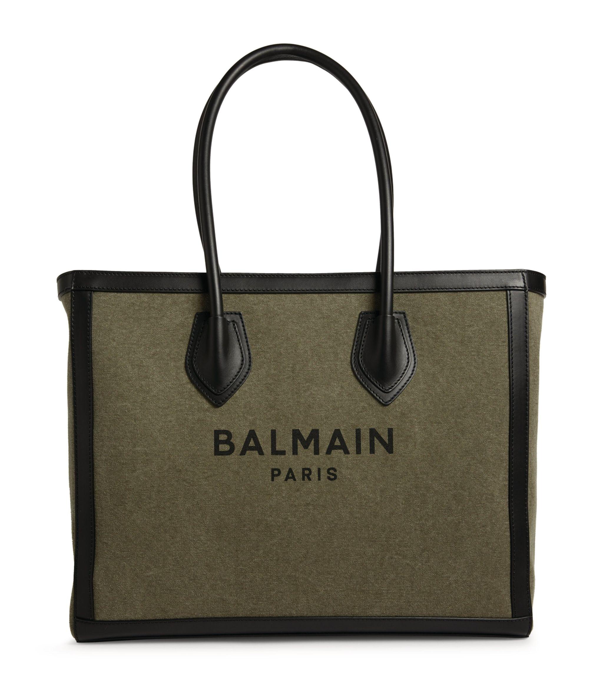 Balmain Canvas Barmy 42 Shopper Bag in Green Lyst