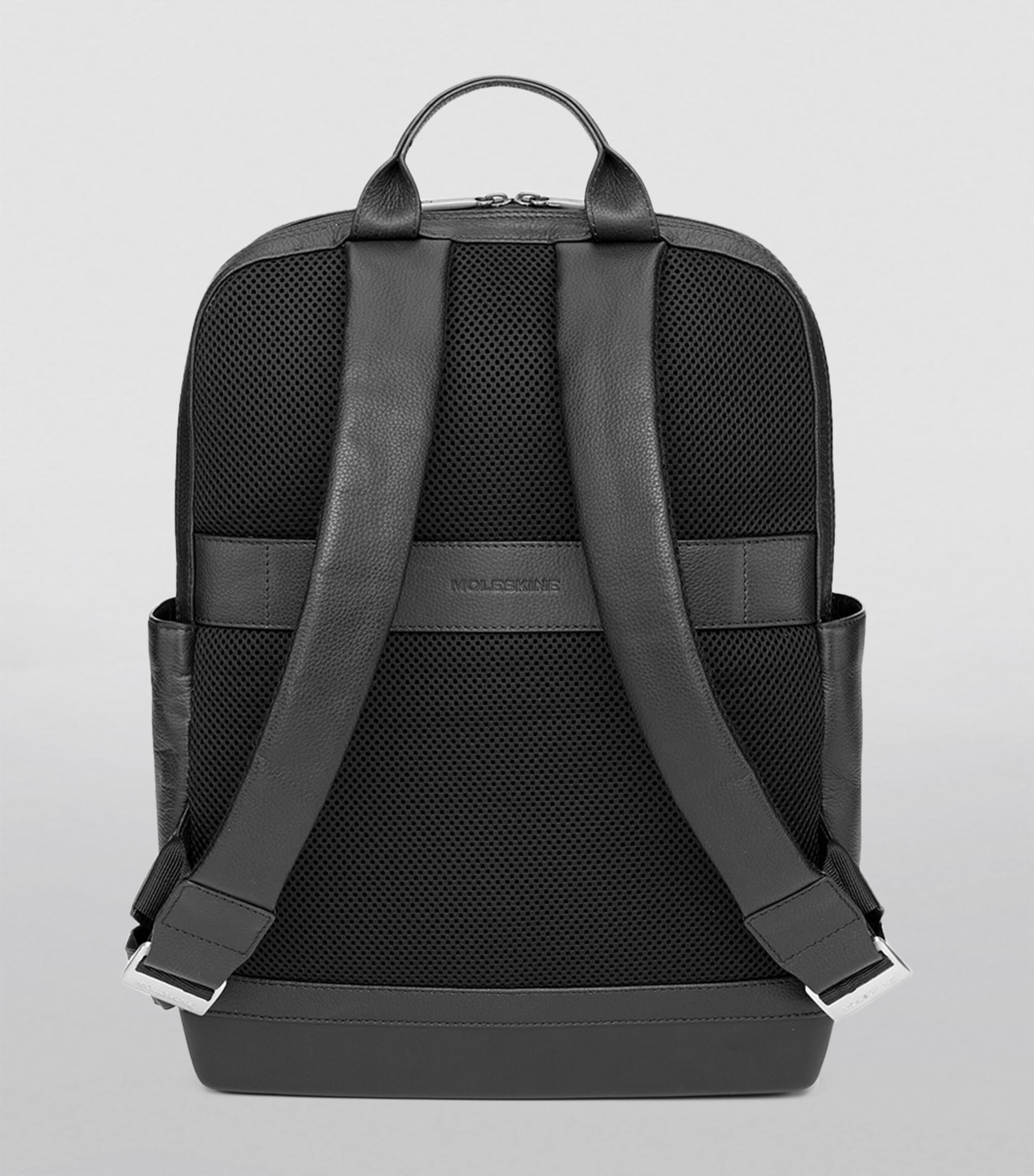 Moleskine Leather Pro Backpack in Black | Lyst