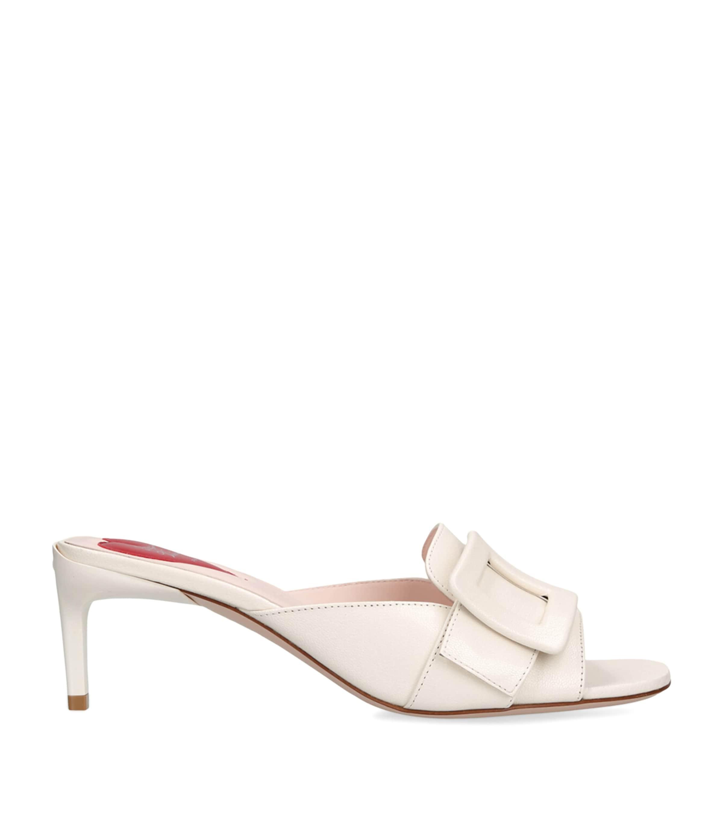 サンダル・ミュール Roger Vivier Beige Suede Slidy Viv Mule Roger Vivier Slidy Viv' shearling and suede slippers Roger