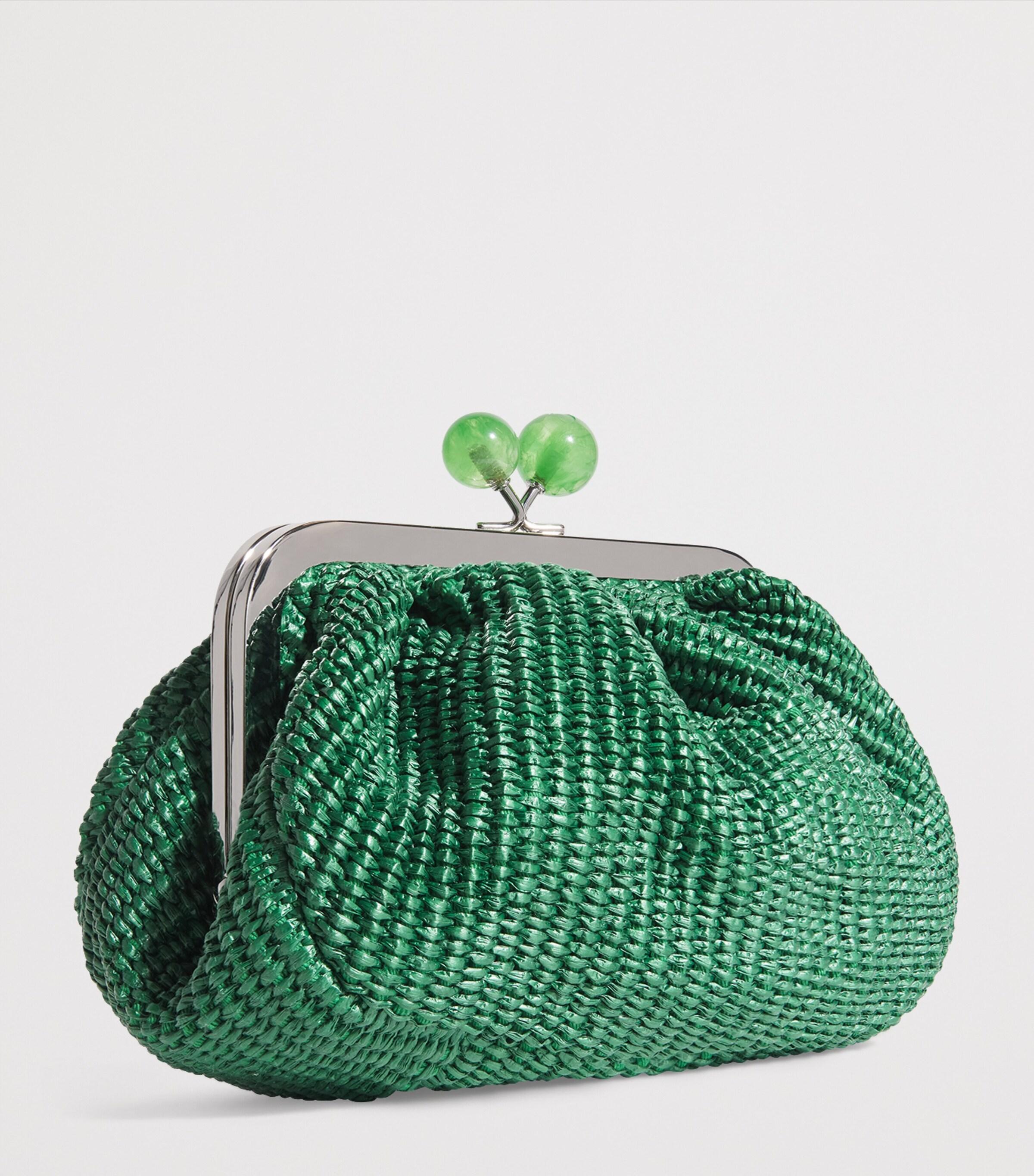 NWT Weekend Max Mara Raffia Effect Belt with Dusty Bag Sz: Xs; S Green Spring Technical gabardine nano Pasticcino Bag, sage green  main image 2